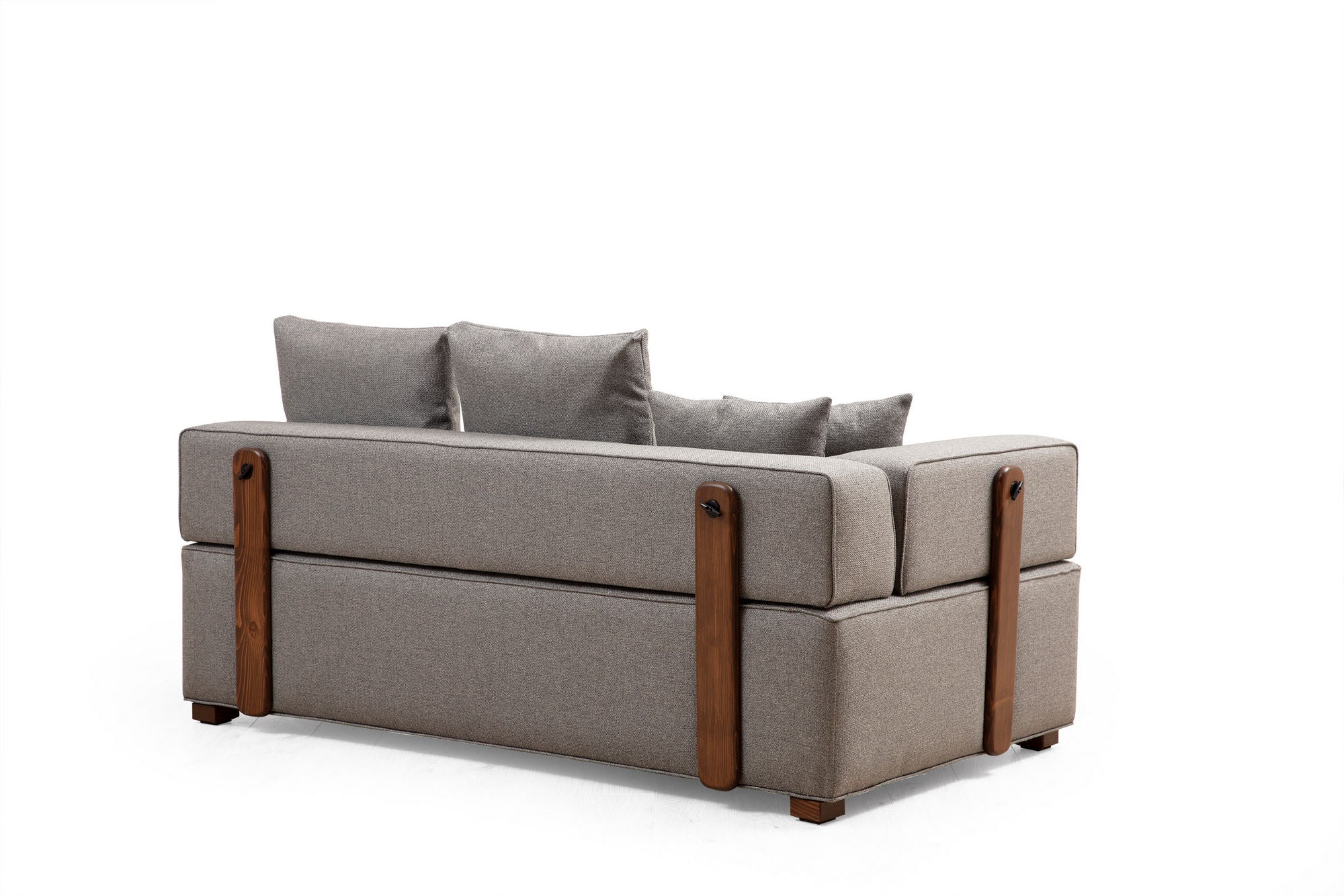 Sofá de canto elegante, cinza, 360 x 300 cm | Estrutura em madeira de faia e aglomerado, 100% poliéster, 7 almofadas incluídas | Perfeito para espaços de estar escandinavos modernos