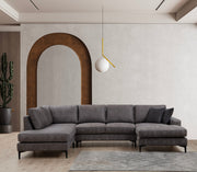 Sofá de canto elegante, antracite, 200 x 314 x 155 cm | Estrutura em madeira de faia e aglomerado, 100% poliéster, almofadas de espuma macia | Design moderno para salas de estar