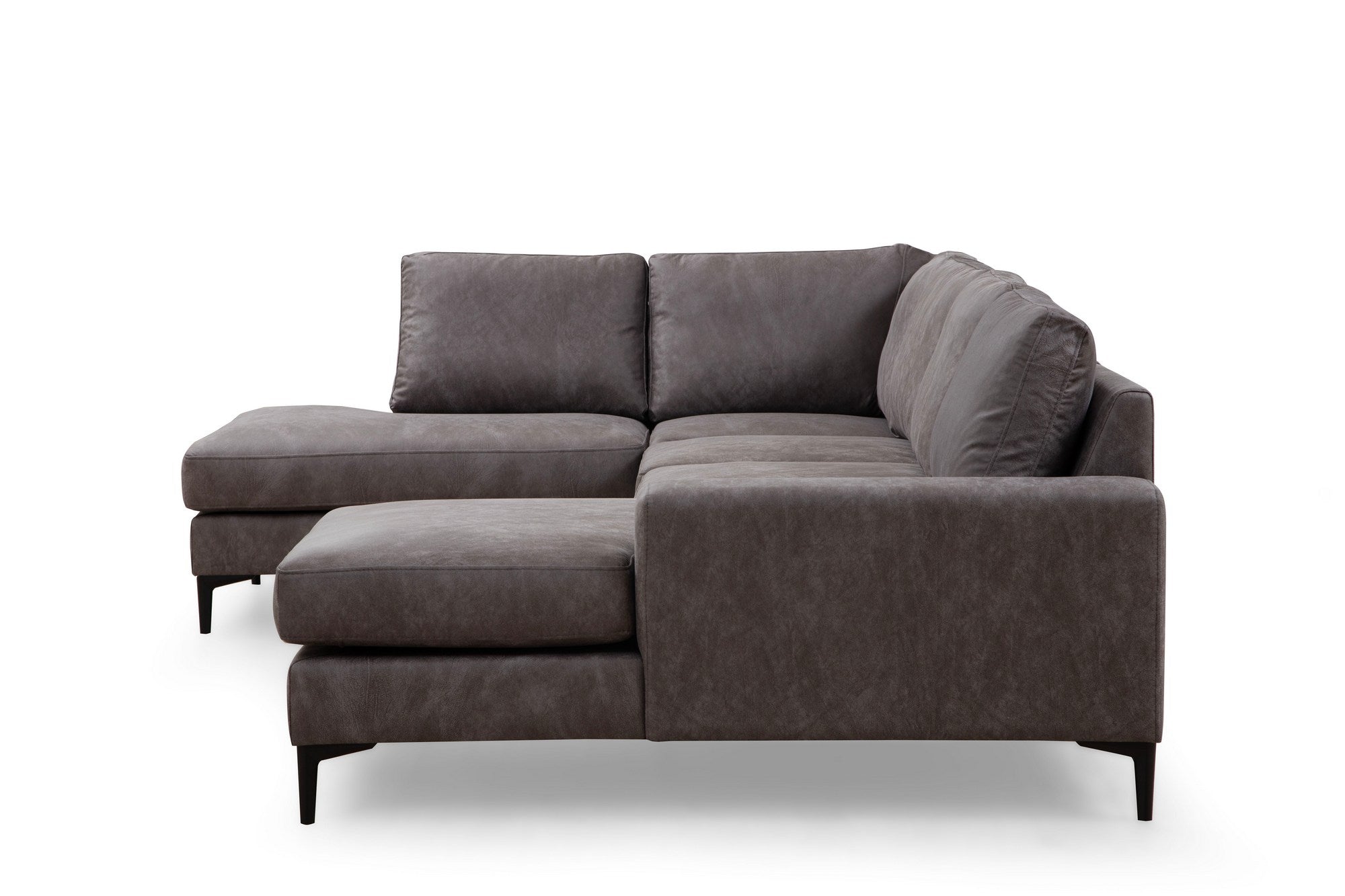 Sofá de canto elegante, antracite, 200 x 314 x 155 cm | Estrutura em madeira de faia e aglomerado, 100% poliéster, almofadas de espuma macia | Design moderno para salas de estar