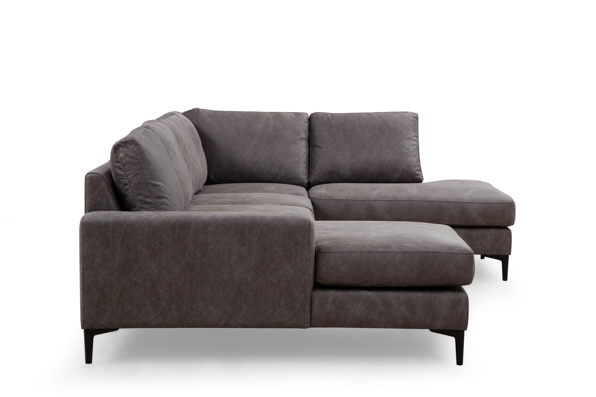 Sofá de canto elegante, antracite, 155 x 314 x 200 cm | Estrutura em madeira de faia e aglomerado, 100% poliéster, almofadas de espuma macia | Design moderno para salas de estar