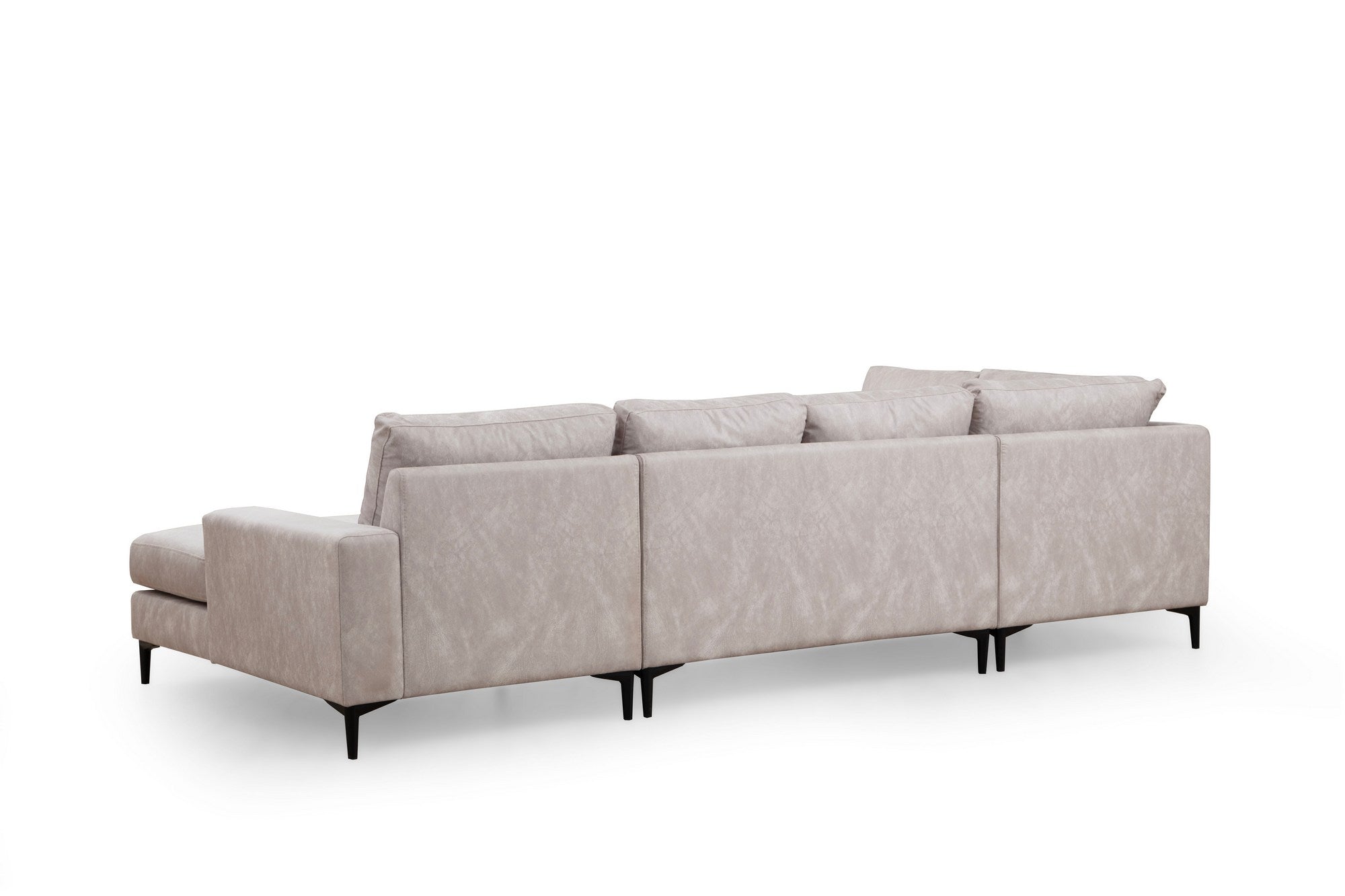 Sofá de canto elegante, bege, 200 x 314 x 155 cm | Estrutura em madeira de faia e aglomerado, 100% poliéster, almofadas de espuma macia | Design moderno para sala de estar