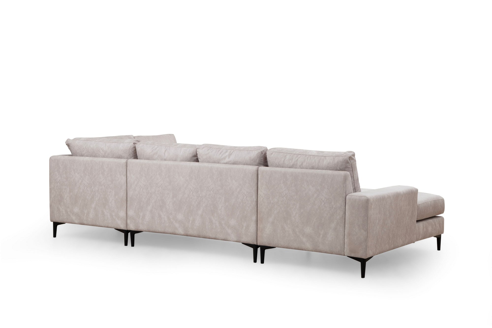 Sofá de canto elegante, bege, 155 x 314 x 200 cm | Estrutura em madeira de faia e aglomerado, 100% poliéster, almofadas de espuma macia | Design moderno para sala de estar