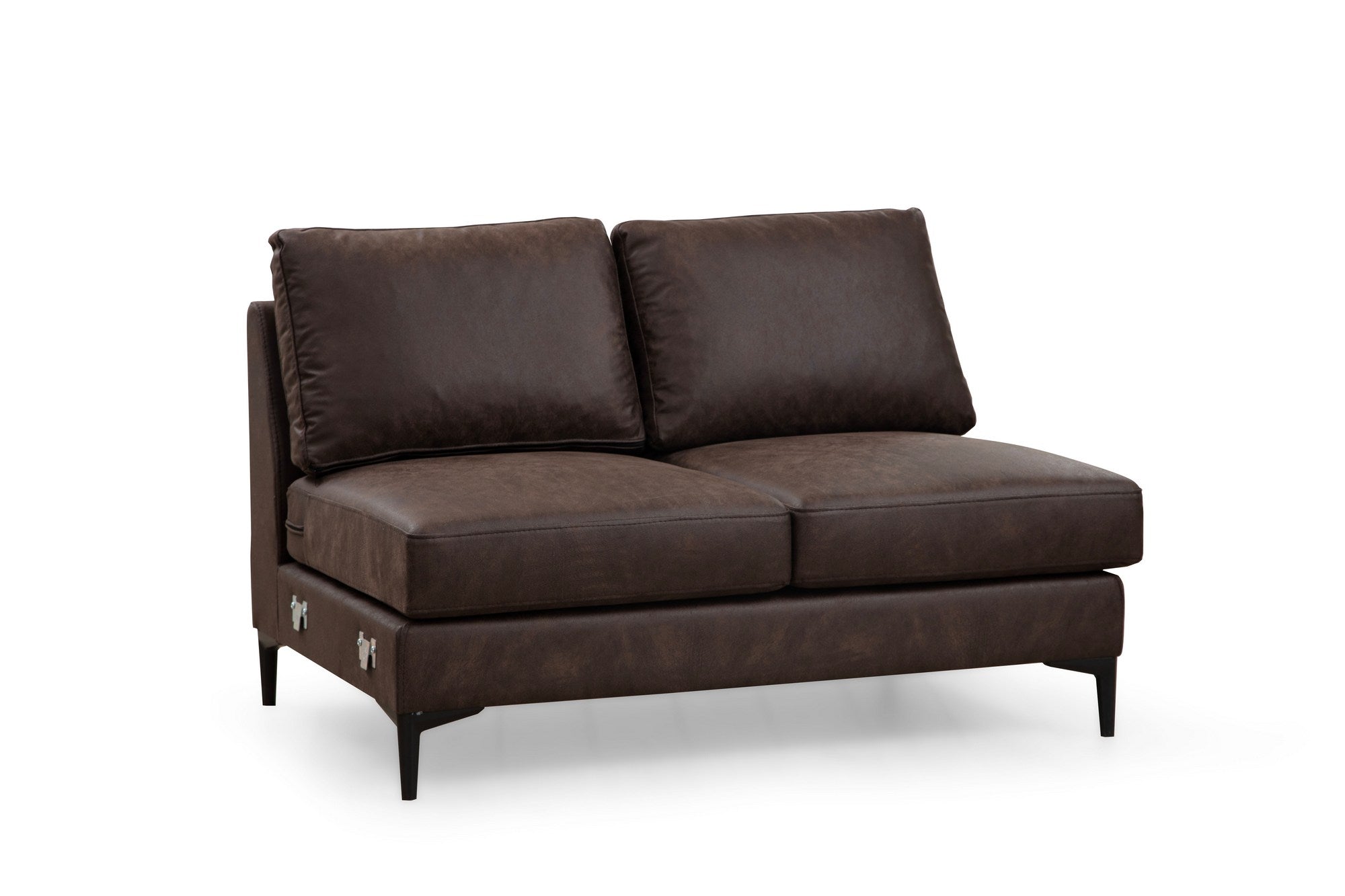 Sofá de canto elegante, marrom, 200 x 314 x 155 cm | Estrutura em madeira de faia e aglomerado, 100% poliéster, almofadas de espuma macia | Design moderno para sala de estar