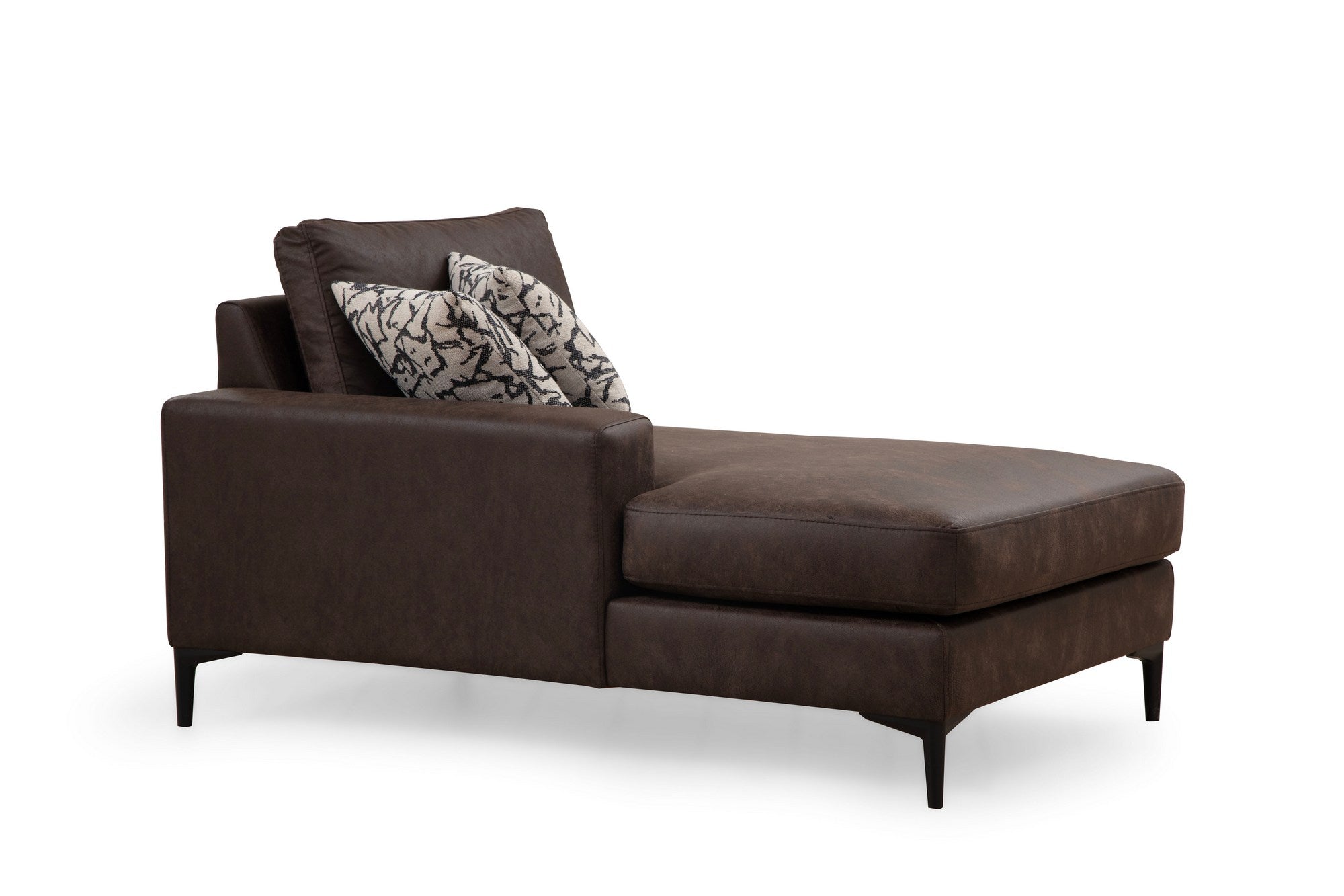 Sofá de canto elegante, marrom, 155 x 314 x 200 cm | Estrutura em madeira de faia e aglomerado, 100% poliéster, almofadas de espuma macia | Design moderno para sala de estar