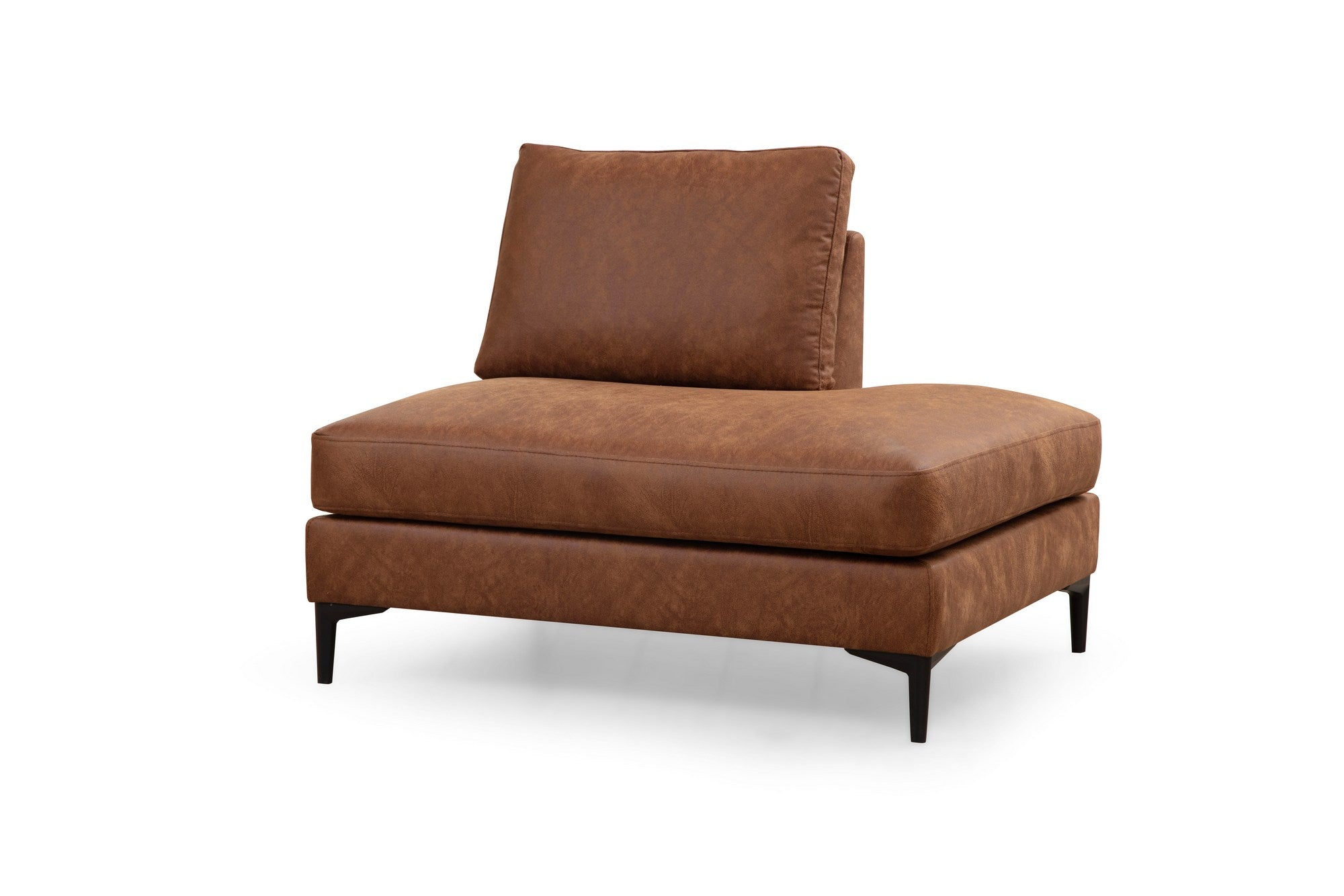 Sofá de canto elegante, cor camelo, 155 x 314 x 200 cm | Estrutura em madeira de faia e aglomerado, 100% poliéster, tecido lavável a seco | Design confortável e moderno
