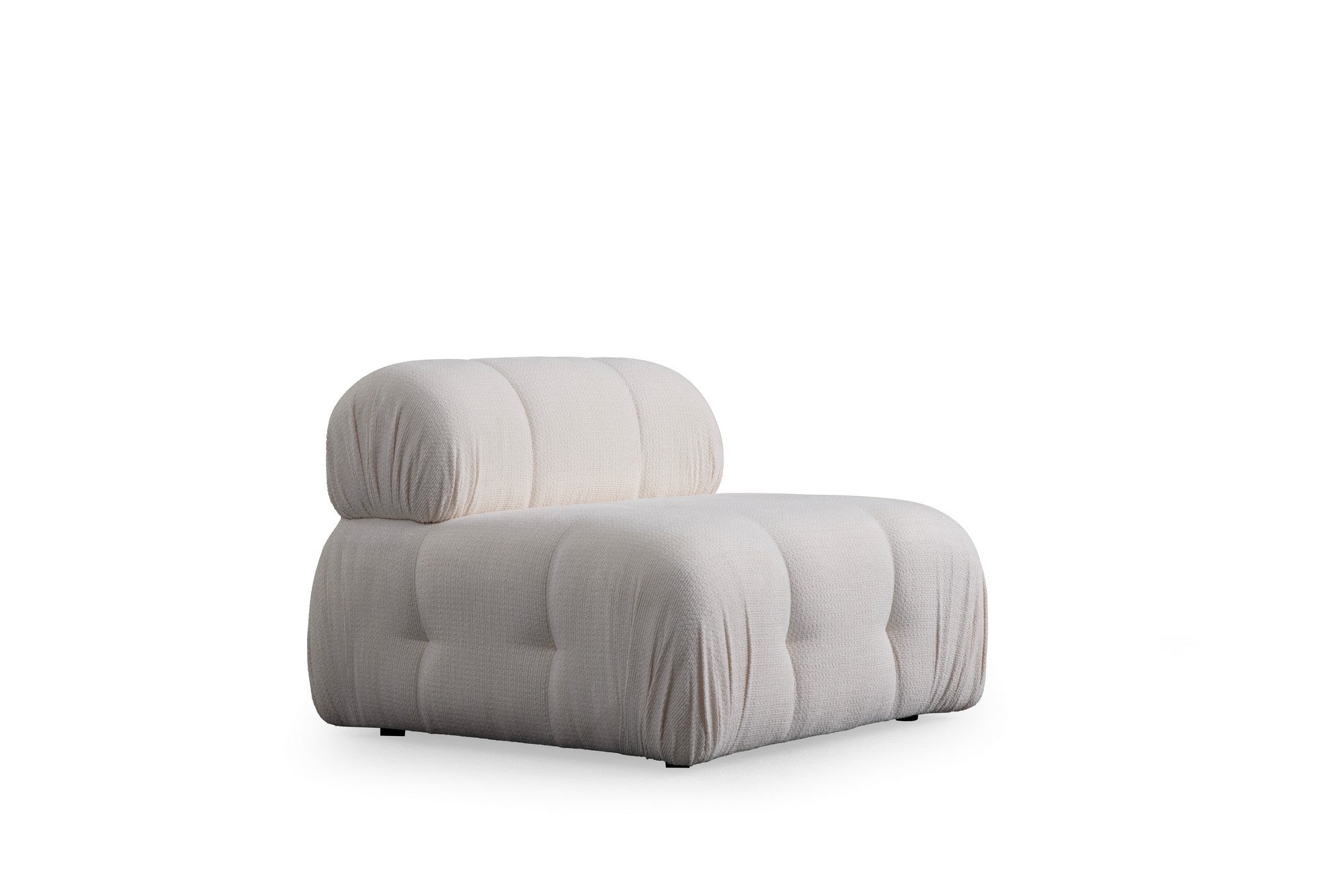 Sofá de canto branco elegante, estrutura de madeira de faia e aglomerado, 290 x 160 cm | Tecido 100% poliéster, espuma cinza macia | Design moderno para sala de estar