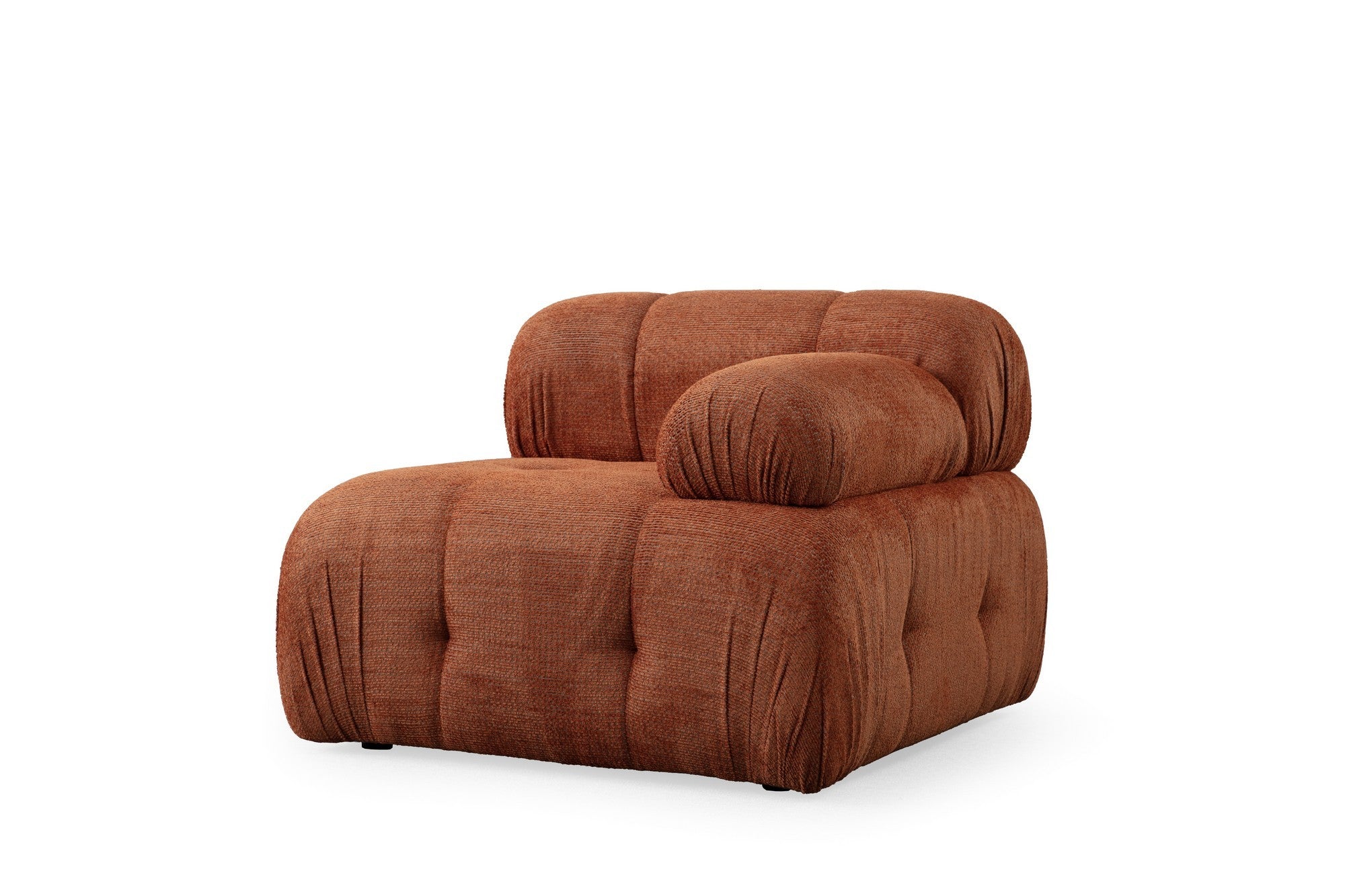 Sofá de canto laranja elegante, estrutura de madeira de faia e aglomerado, 290 x 160 cm | Tecido 100% poliéster, assento de espuma macia | Design moderno para salas de estar