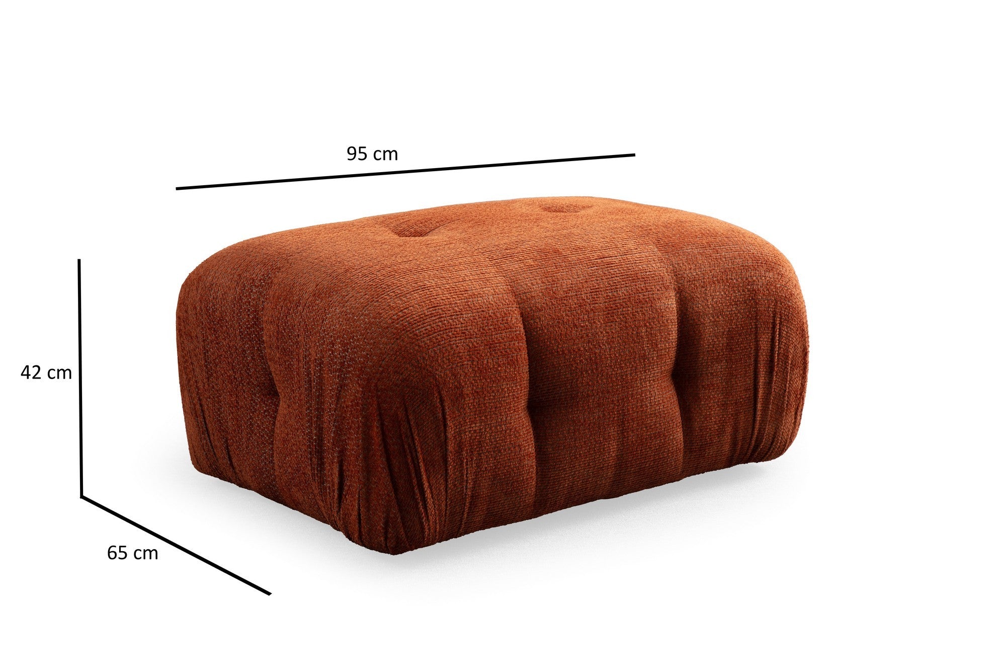 Sofá de canto laranja elegante, estrutura de madeira de faia e aglomerado, 190 x 160 cm | Tecido 100% poliéster, assento de espuma macia | Design moderno para salas de estar