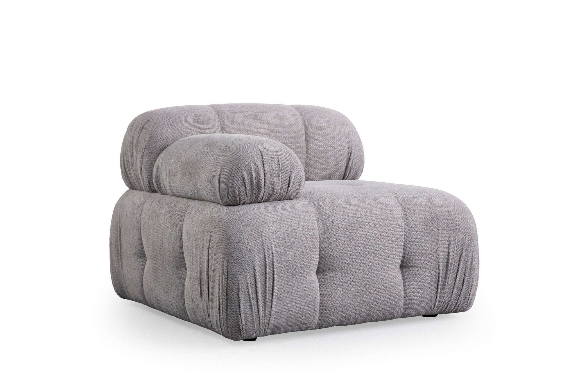 Sofá de canto elegante, cinza claro, 190 x 160 cm | Estrutura em madeira de faia e aglomerado, tecido 100% poliéster | Assentos de espuma macia, design moderno para salas de estar