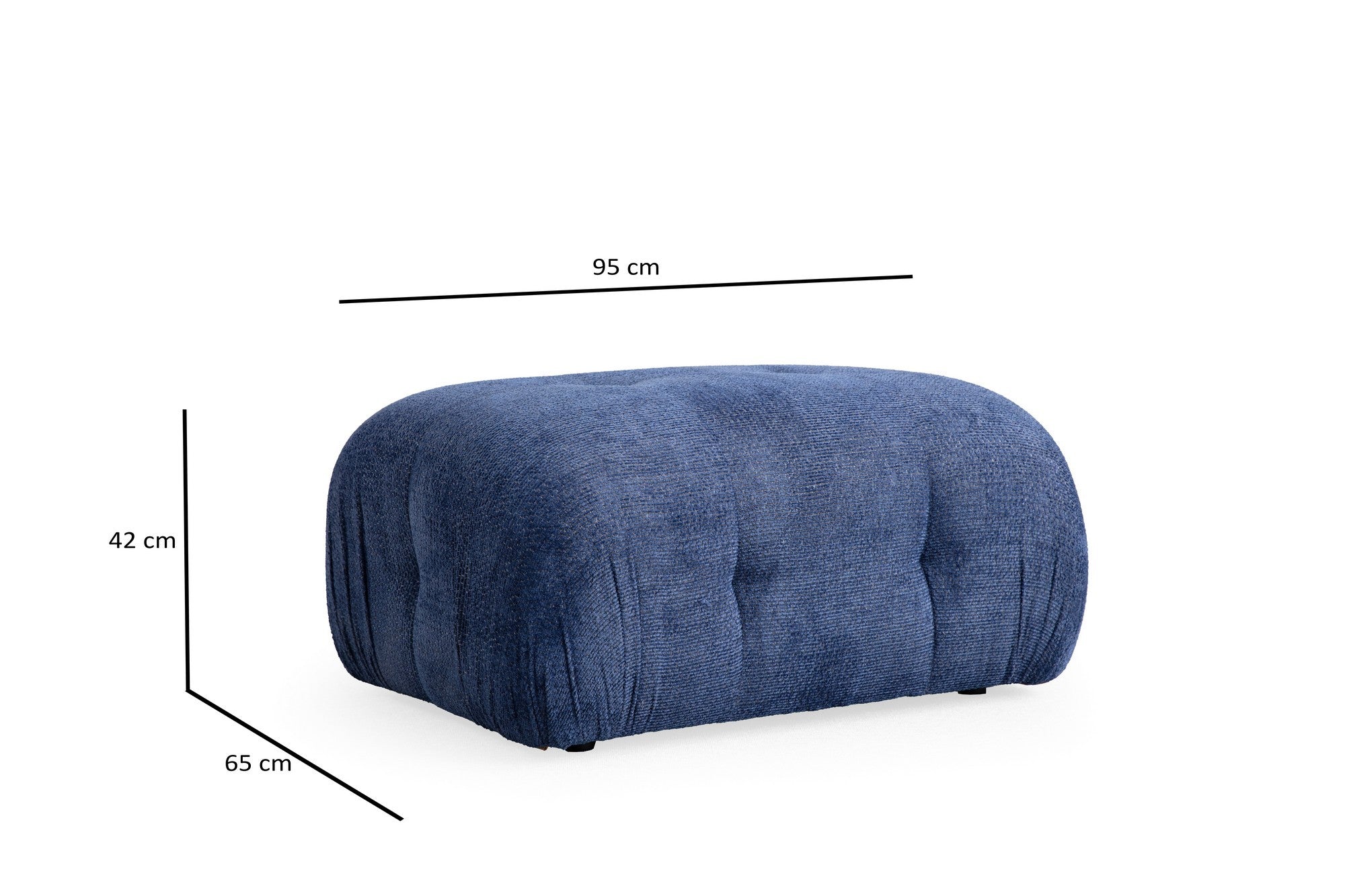 Sofá de canto elegante, azul-noite, 290 x 160 cm | Estrutura em madeira de faia e aglomerado, tecido 100% poliéster, assento em espuma macia | Design moderno para salas de estar