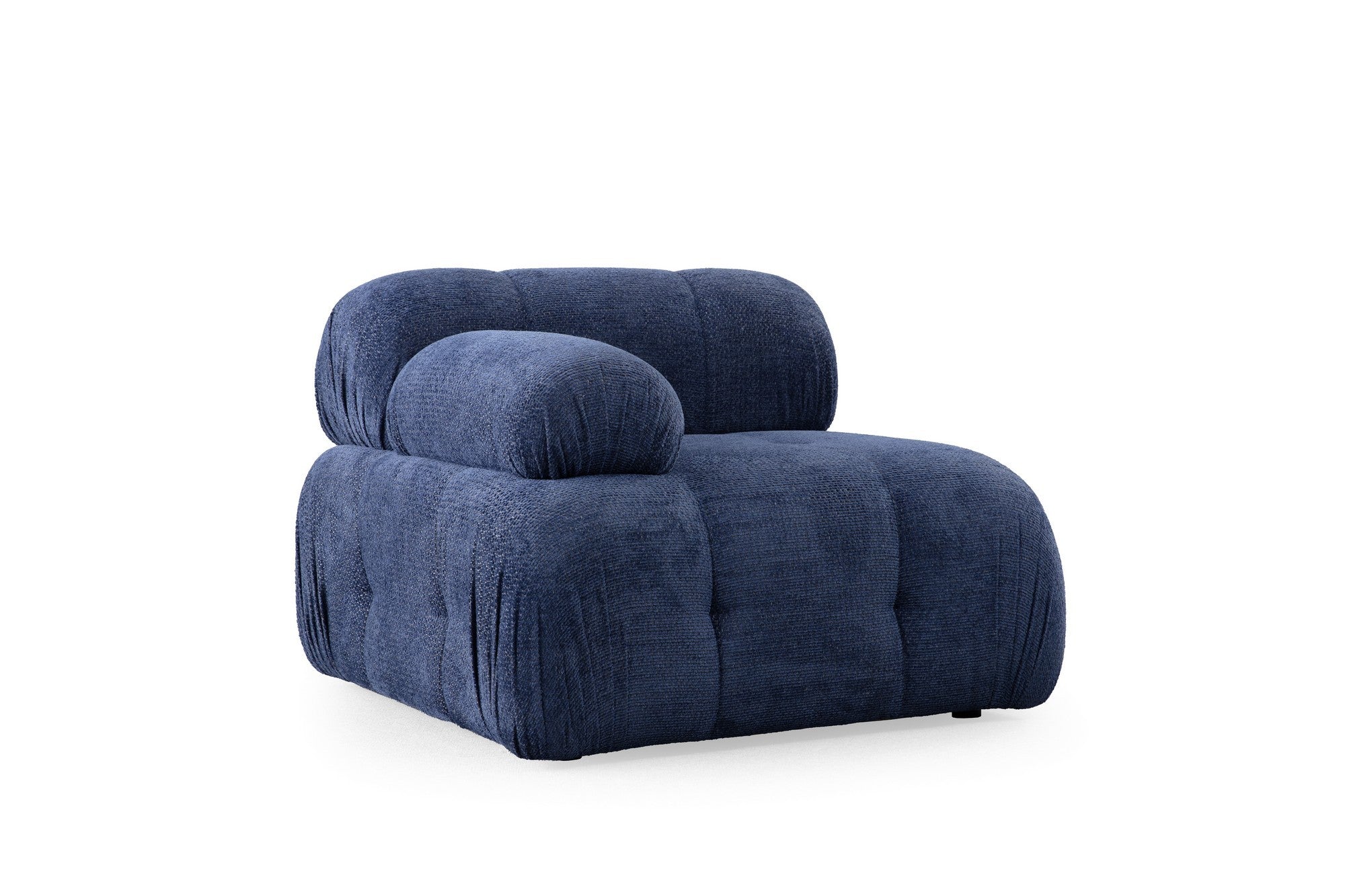 Sofá de canto elegante, azul-noite, 290 x 160 cm | Estrutura em madeira de faia e aglomerado, tecido 100% poliéster, assento em espuma macia | Design moderno para salas de estar