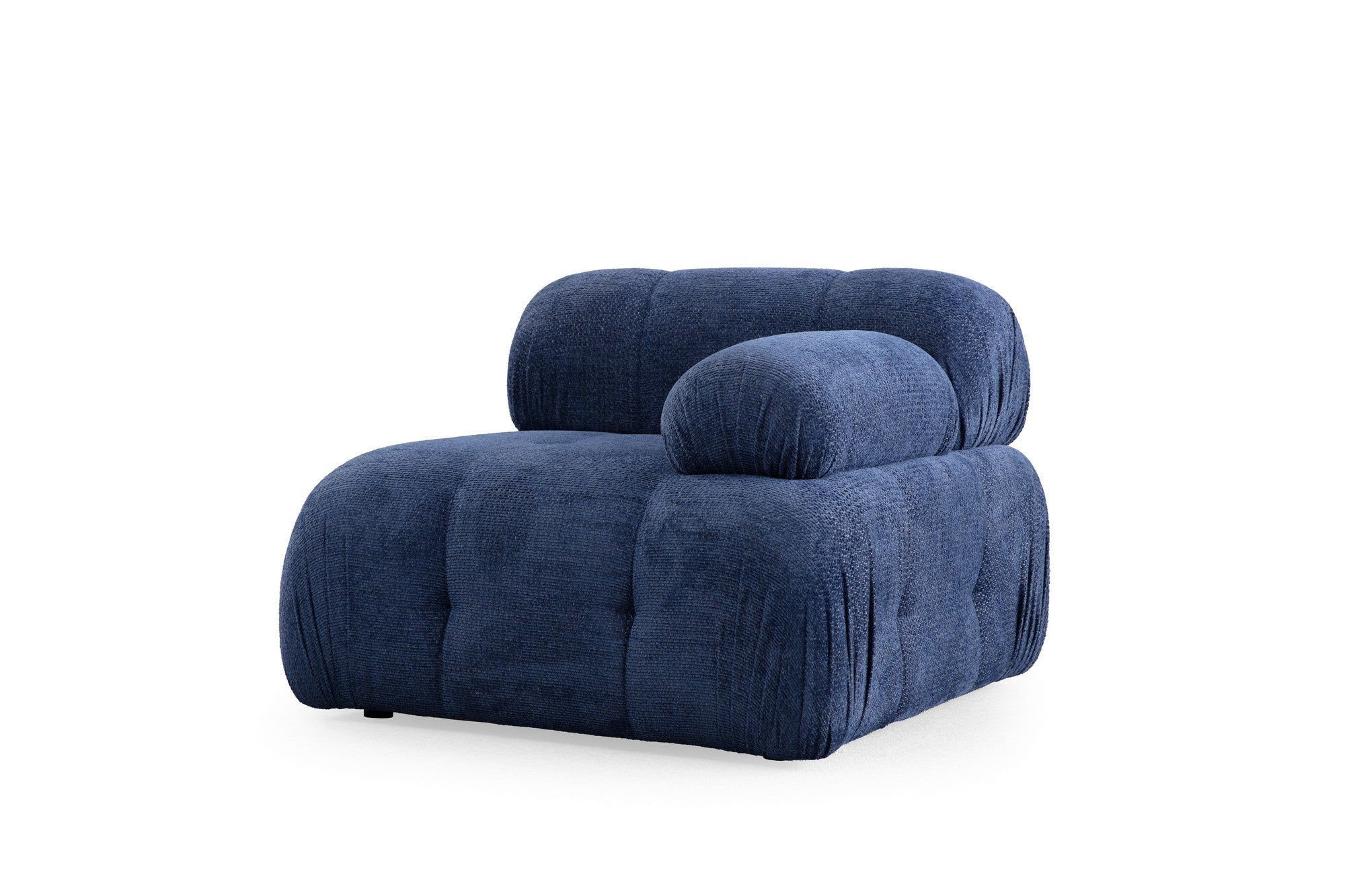 Sofá de canto elegante, azul-noite, 290 x 160 cm | Estrutura em madeira de faia e aglomerado, tecido 100% poliéster, assento em espuma macia | Design moderno para salas de estar