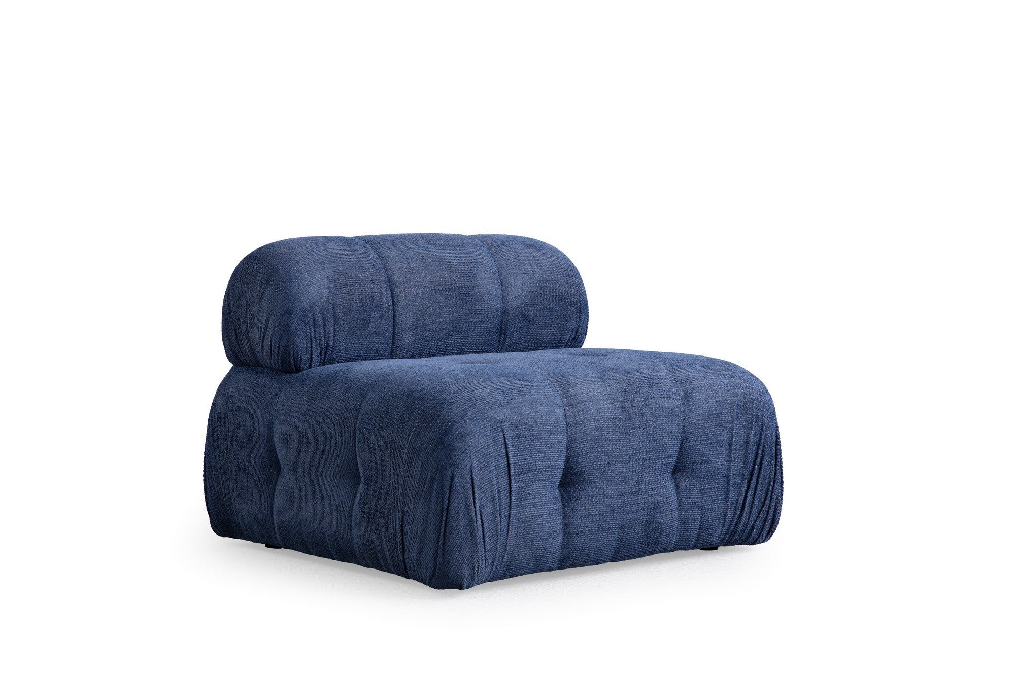 Sofá de canto elegante, azul-noite, 290 x 160 cm | Estrutura em madeira de faia e aglomerado, tecido 100% poliéster, assento em espuma macia | Design moderno para salas de estar