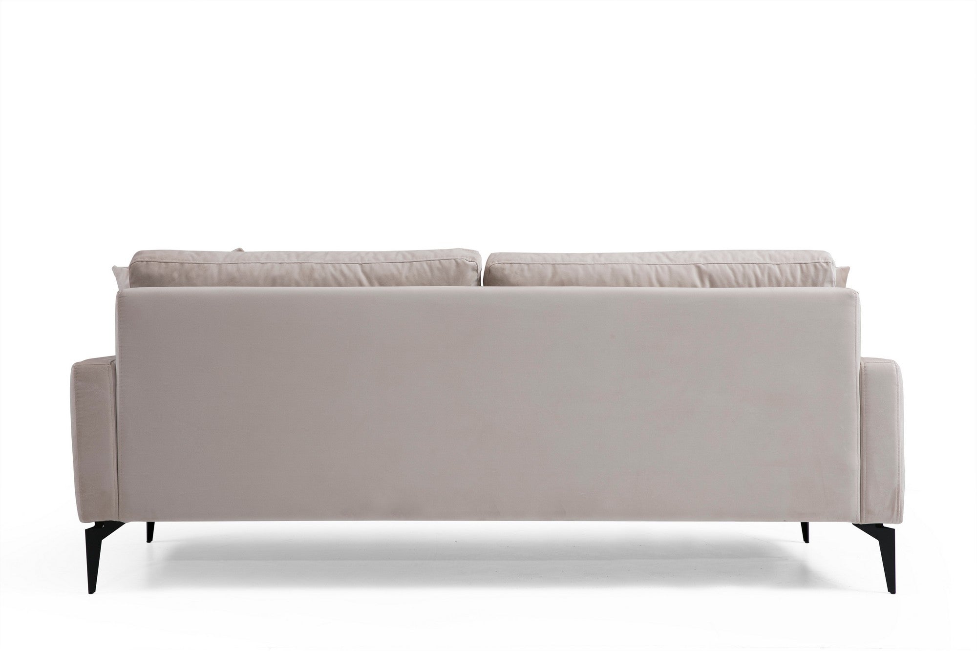 Sofá elegante de 3 lugares, bege, 205 x 90 x 88 cm | Estrutura em madeira de faia, 100% poliéster, espuma cinza macia | Elegante e funcional para espaços modernos