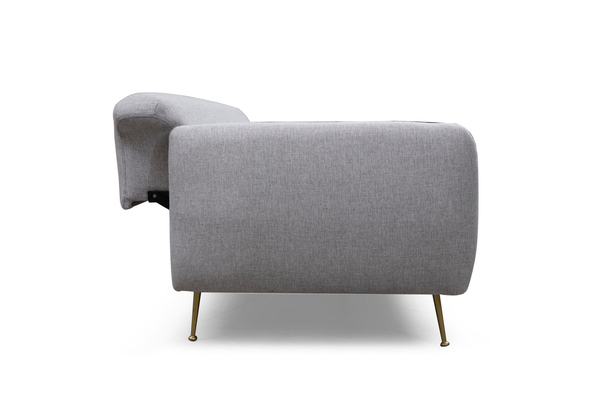 Sofá-cama elegante de 3 lugares, cinza, 214 x 98 x 85 cm | Estrutura em madeira de faia, 100% poliéster, espuma macia, pernas pretas foscas | Perfeito para espaços modernos