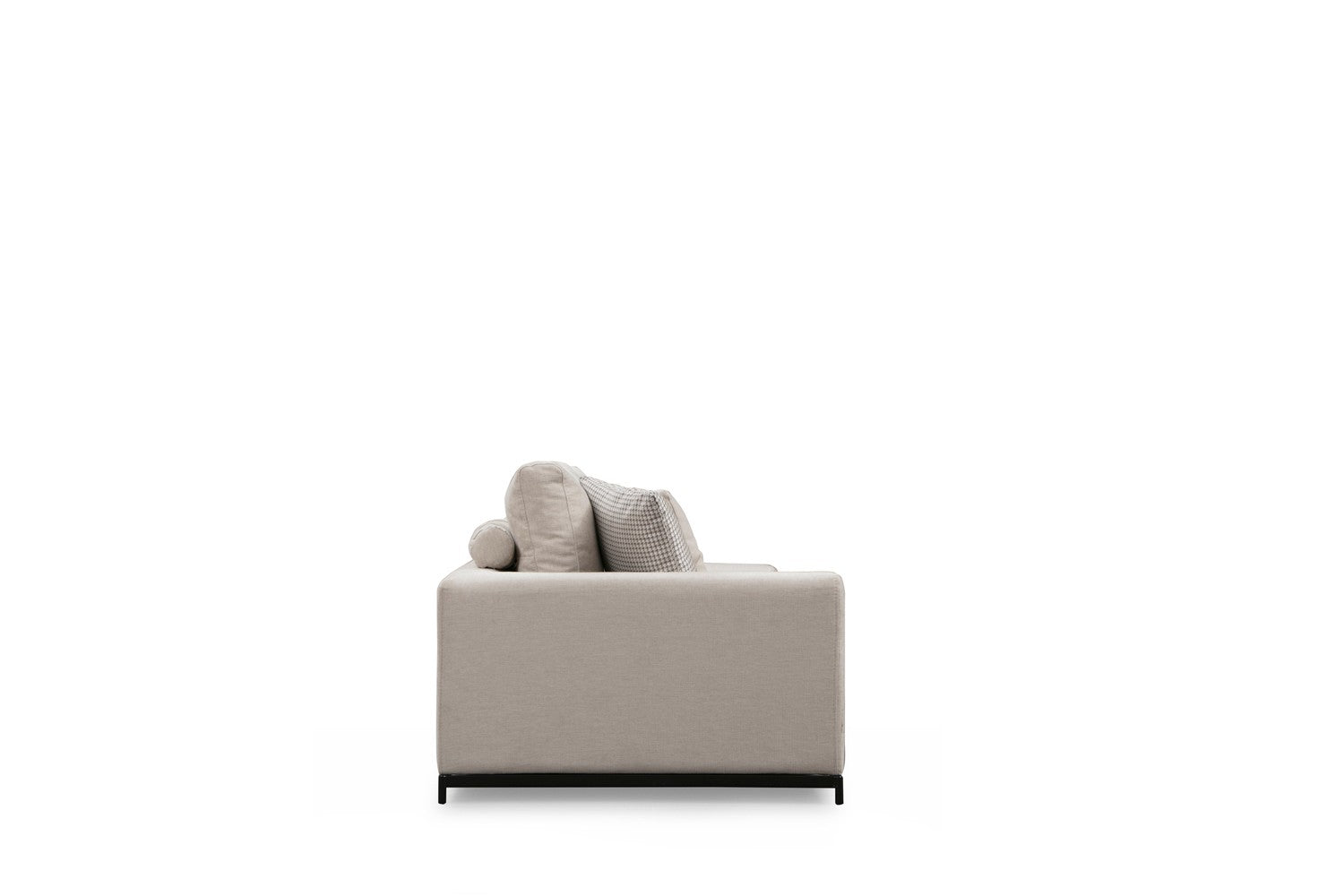 Sofá elegante de 4 lugares, bege, 320 cm | Estrutura em madeira de faia e aglomerado, 100% poliéster, espuma cinza macia | Almofadas portáteis, pernas de metal, design moderno