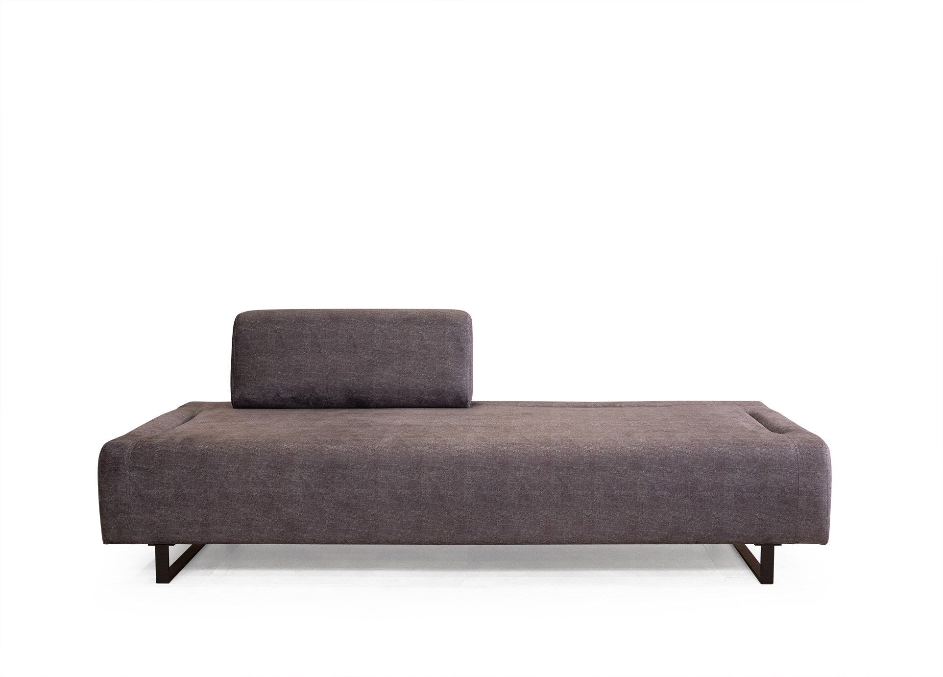 Sofá-cama de 3 lugares, antracite, 220 cm | Estrutura em madeira de faia e aglomerado, 100% poliéster, almofadas portáteis, pernas de metal preto | Design elegante e funcional