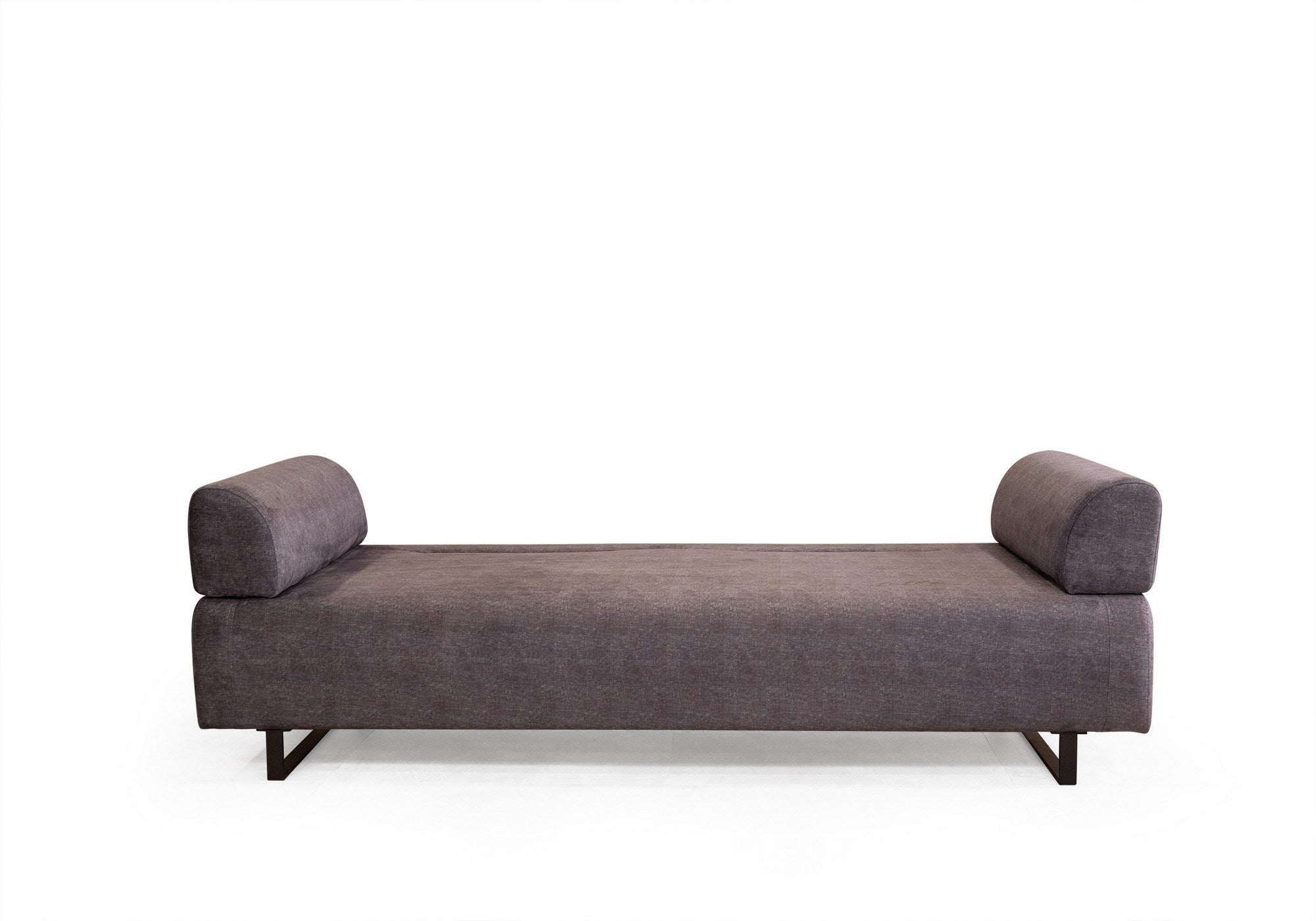 Sofá-cama de 3 lugares, antracite, 220 cm | Estrutura em madeira de faia e aglomerado, 100% poliéster, almofadas portáteis, pernas de metal preto | Design elegante e funcional