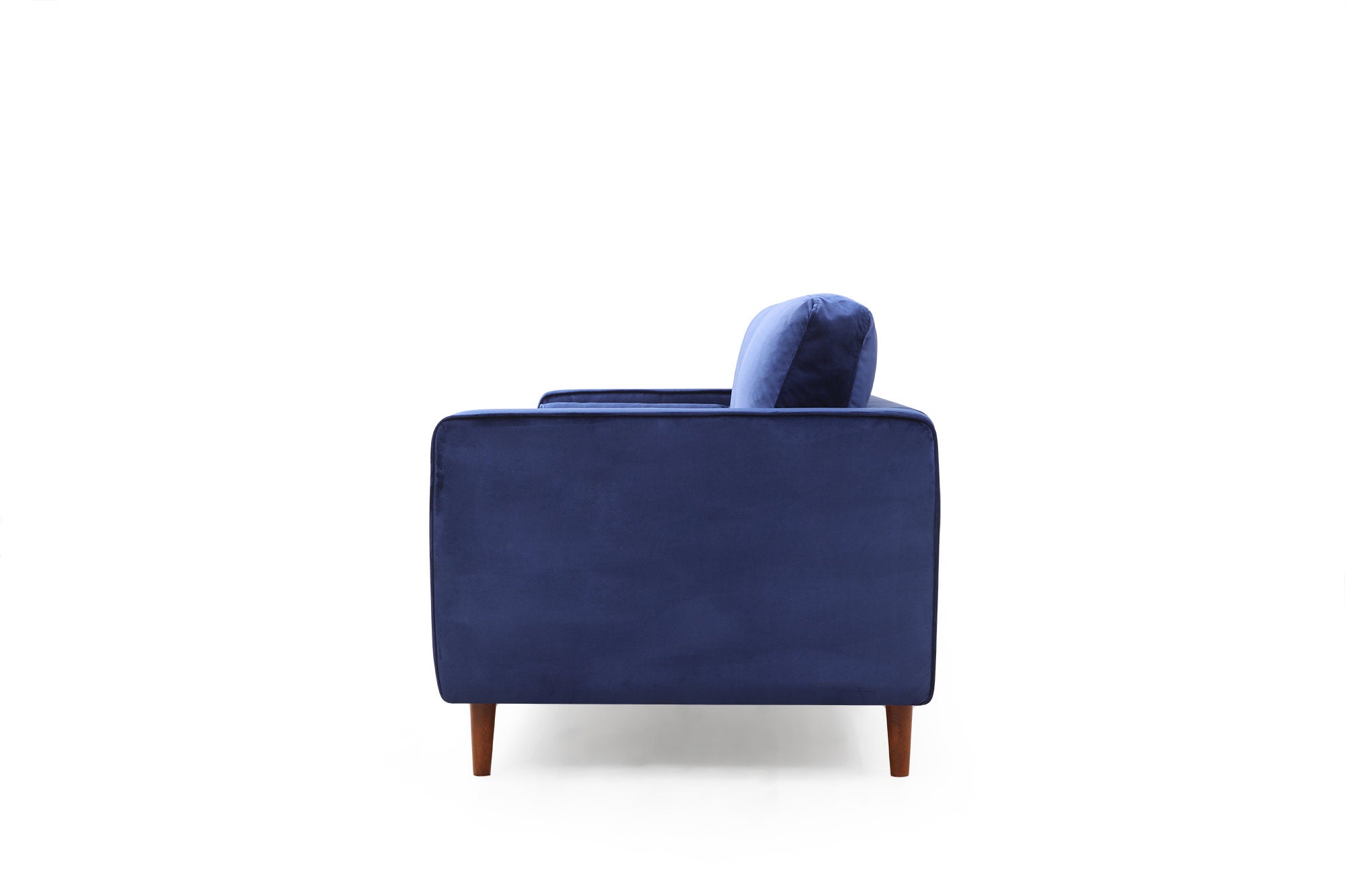 Sofá elegante de 3 lugares, azul-marinho, 215 x 90 x 70 cm | Estrutura em madeira de faia, 100% poliéster, inclui 2 almofadas | Perfeito para salas de estar modernas e hotéis