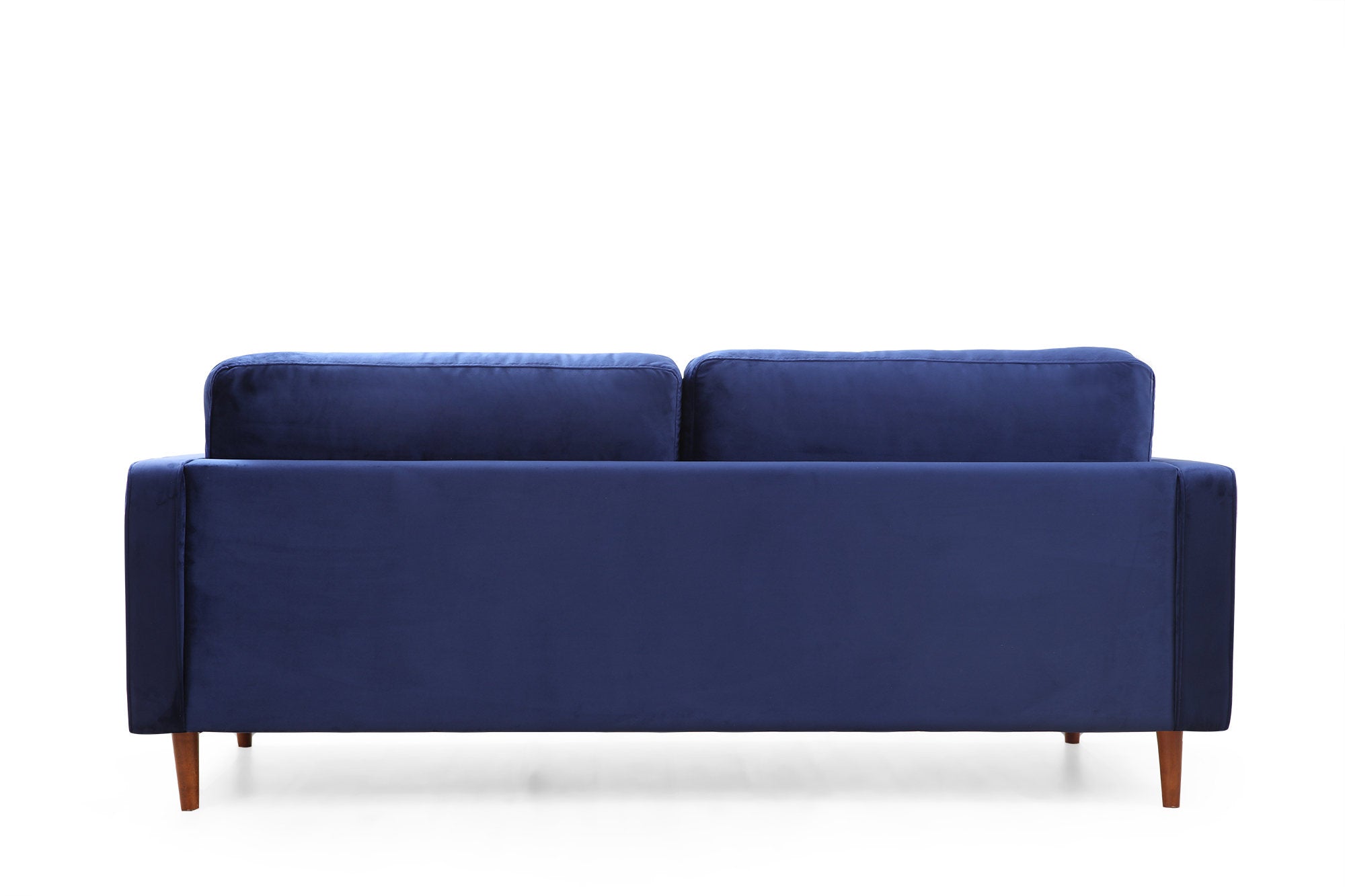 Sofá elegante de 3 lugares, azul-marinho, 215 x 90 x 70 cm | Estrutura em madeira de faia, 100% poliéster, inclui 2 almofadas | Perfeito para salas de estar modernas e hotéis