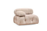 Sofá elegante de 1 lugar, cor creme, 95x95x75 cm | Estrutura em madeira de faia e aglomerado, 100% poliéster, encosto e braço removíveis | Perfeito para decoração escandinava e hoteleira