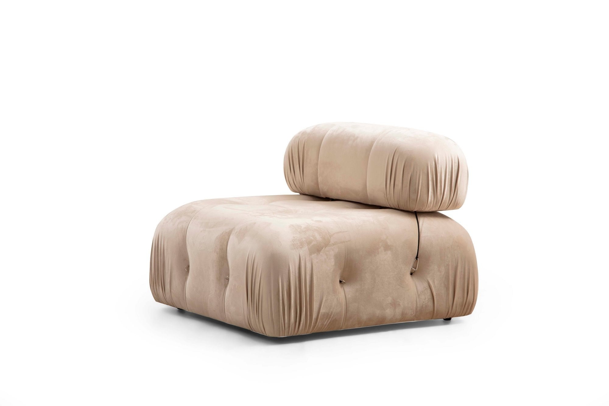 Sofá elegante de 1 lugar, creme, 95 x 95 x 75 cm | Estrutura em madeira de faia, 100% poliéster, encosto removível, espuma macia | Perfeito para decoração escandinava e hoteleira