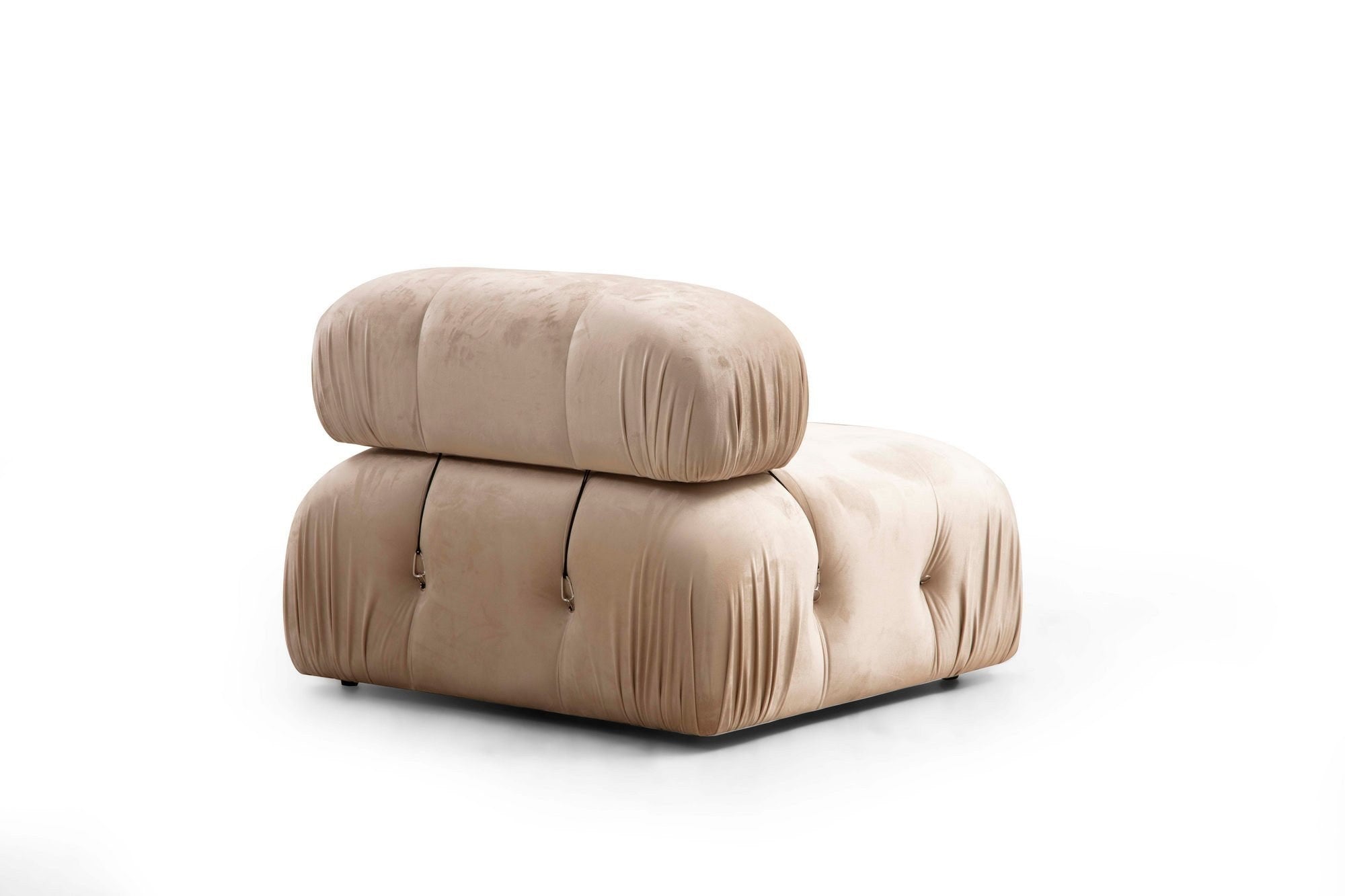 Sofá elegante de 1 lugar, creme, 95 x 95 x 75 cm | Estrutura em madeira de faia, 100% poliéster, encosto removível, espuma macia | Perfeito para decoração escandinava e hoteleira
