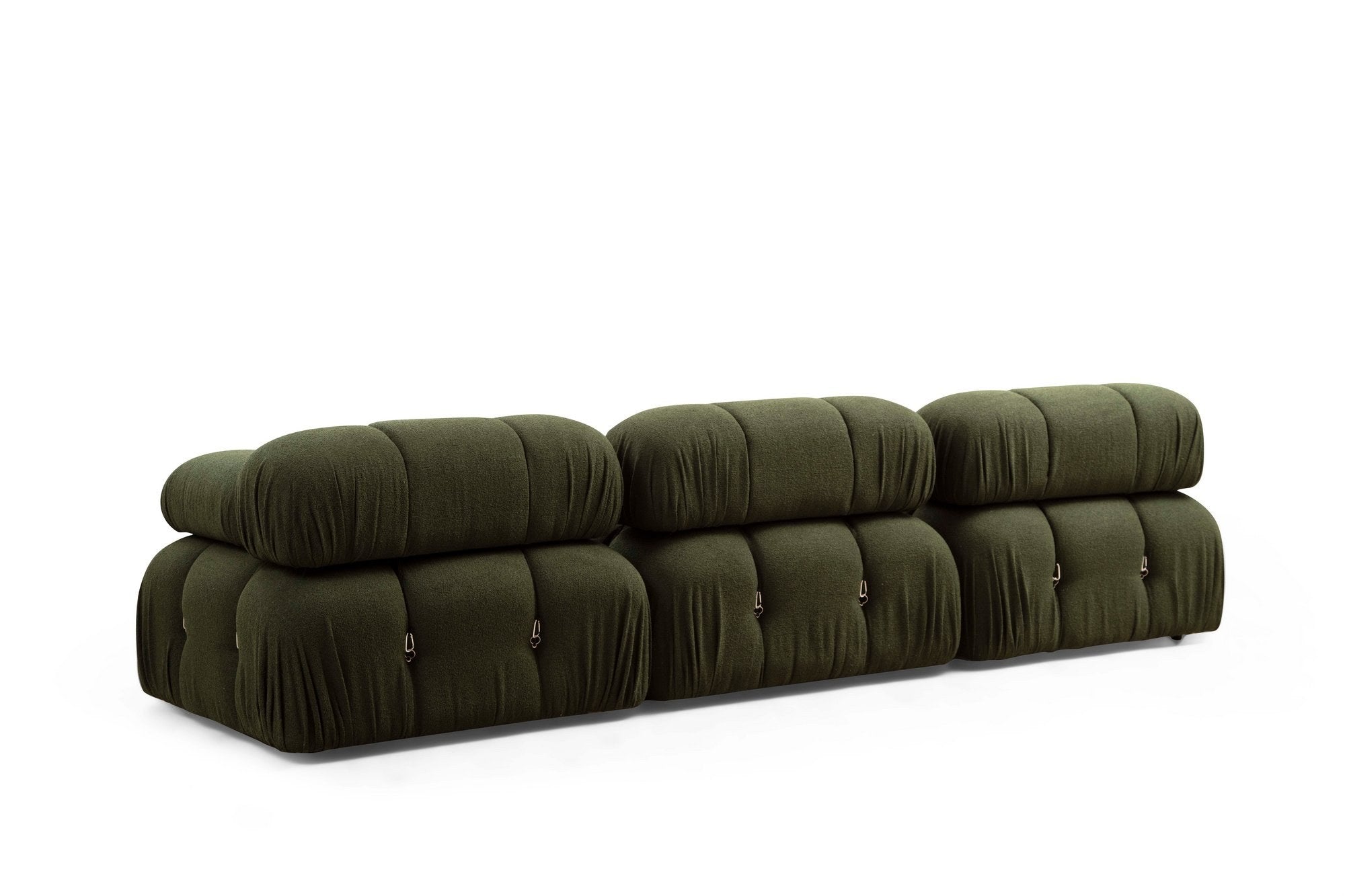 Sofá elegante de 1 lugar, verde, 95x95x75 cm | Estrutura em madeira de faia e aglomerado, 100% poliéster, encosto e braço removíveis | Perfeito para decoração escandinava e hoteleira