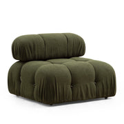 Sofá elegante de 1 lugar, verde, 95x95x75 cm | Estrutura em madeira de faia e aglomerado, 100% poliéster, encosto removível, personalizável | Perfeito para decoração escandinava e hoteleira