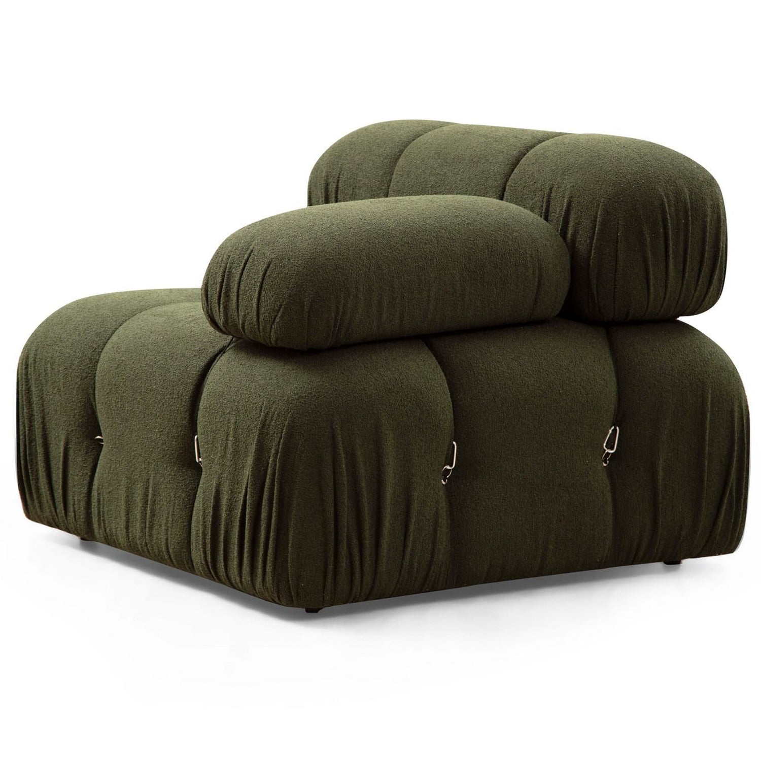 Sofá elegante de 1 lugar, verde, 95x95x75 cm | Estrutura em madeira de faia e aglomerado, 100% poliéster, encosto e braço removíveis | Perfeito para decoração escandinava e hoteleira