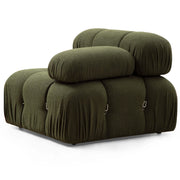 Sofá elegante de 1 lugar, verde, 95x95x75 cm | Estrutura em madeira de faia e aglomerado, 100% poliéster, encosto e braço removíveis | Perfeito para decoração escandinava e hoteleira