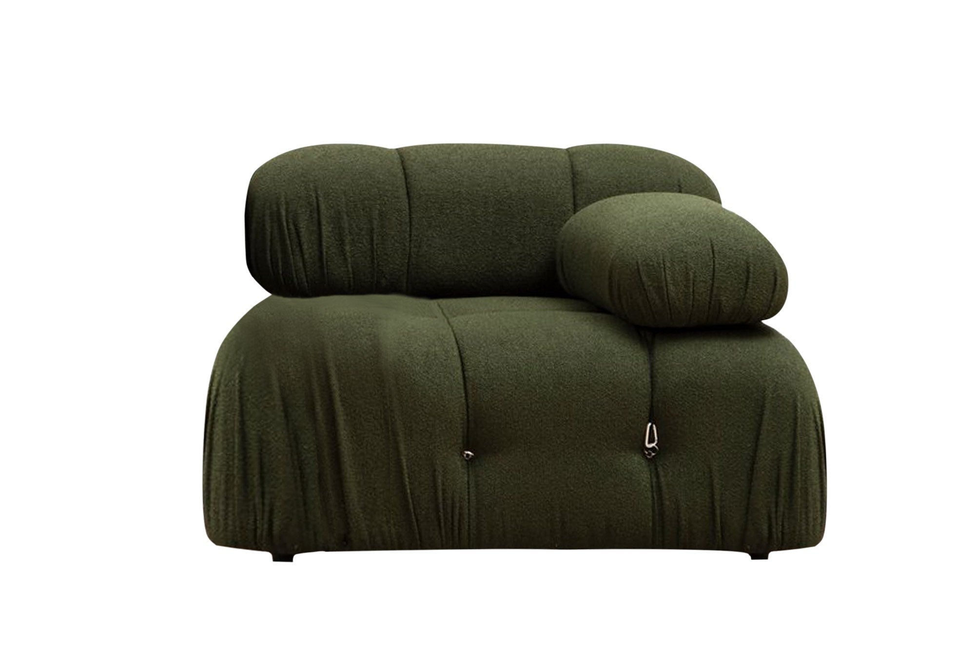 Sofá elegante de 1 lugar, verde, 95x95x75 cm | Estrutura em madeira de faia e aglomerado, 100% poliéster, encosto e braço removíveis | Perfeito para decoração escandinava e hoteleira