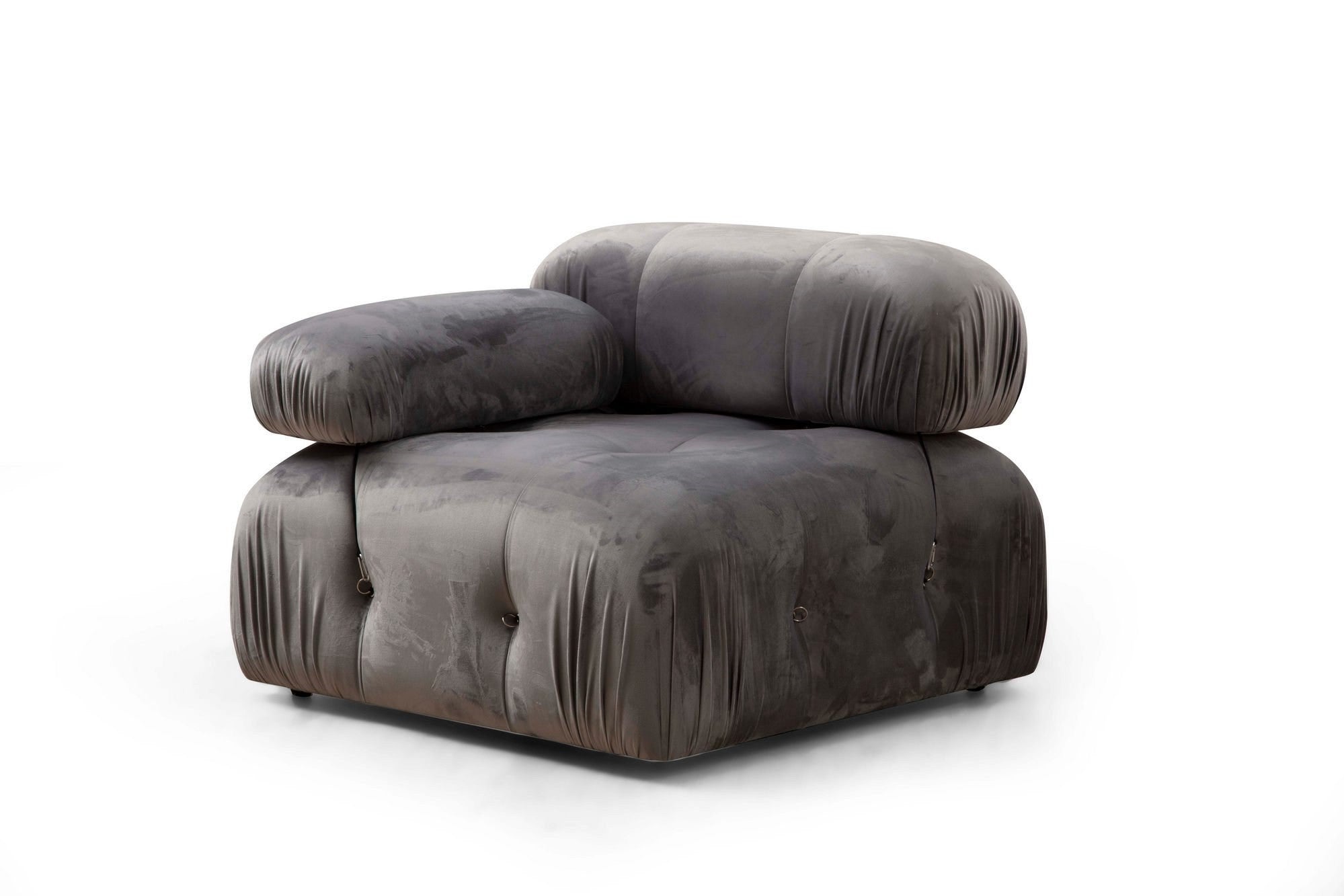 Sofá elegante de 1 lugar, cinza, 95 x 95 x 75 cm | Estrutura em madeira de faia e aglomerado, 100% poliéster, encosto e braço removíveis | Perfeito para decoração escandinava e hoteleira
