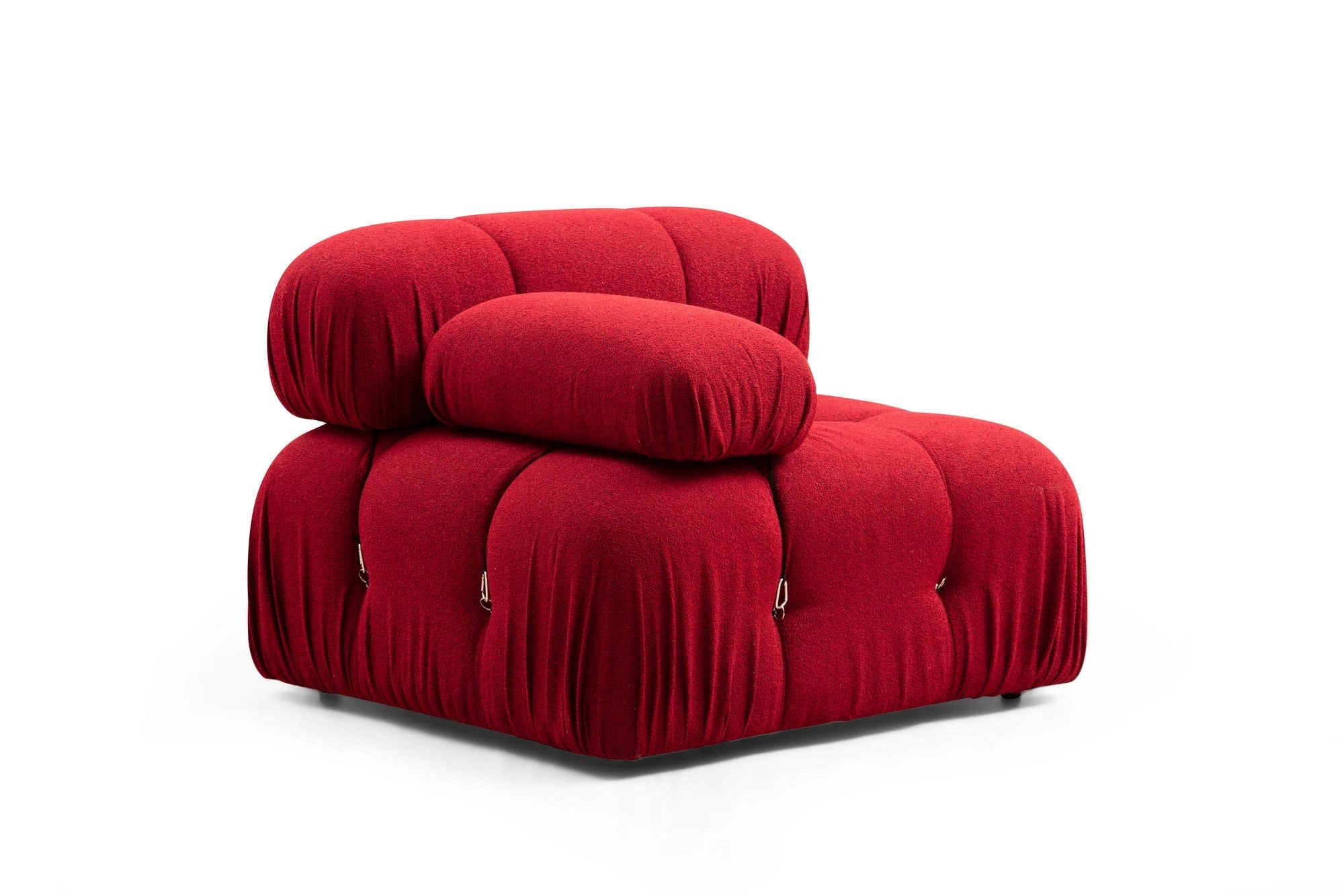 Sofá elegante de 1 lugar, vermelho, 95 x 95 x 75 cm | Estrutura em madeira de faia e aglomerado, 100% poliéster, encosto e braço removíveis | Perfeito para espaços modernos
