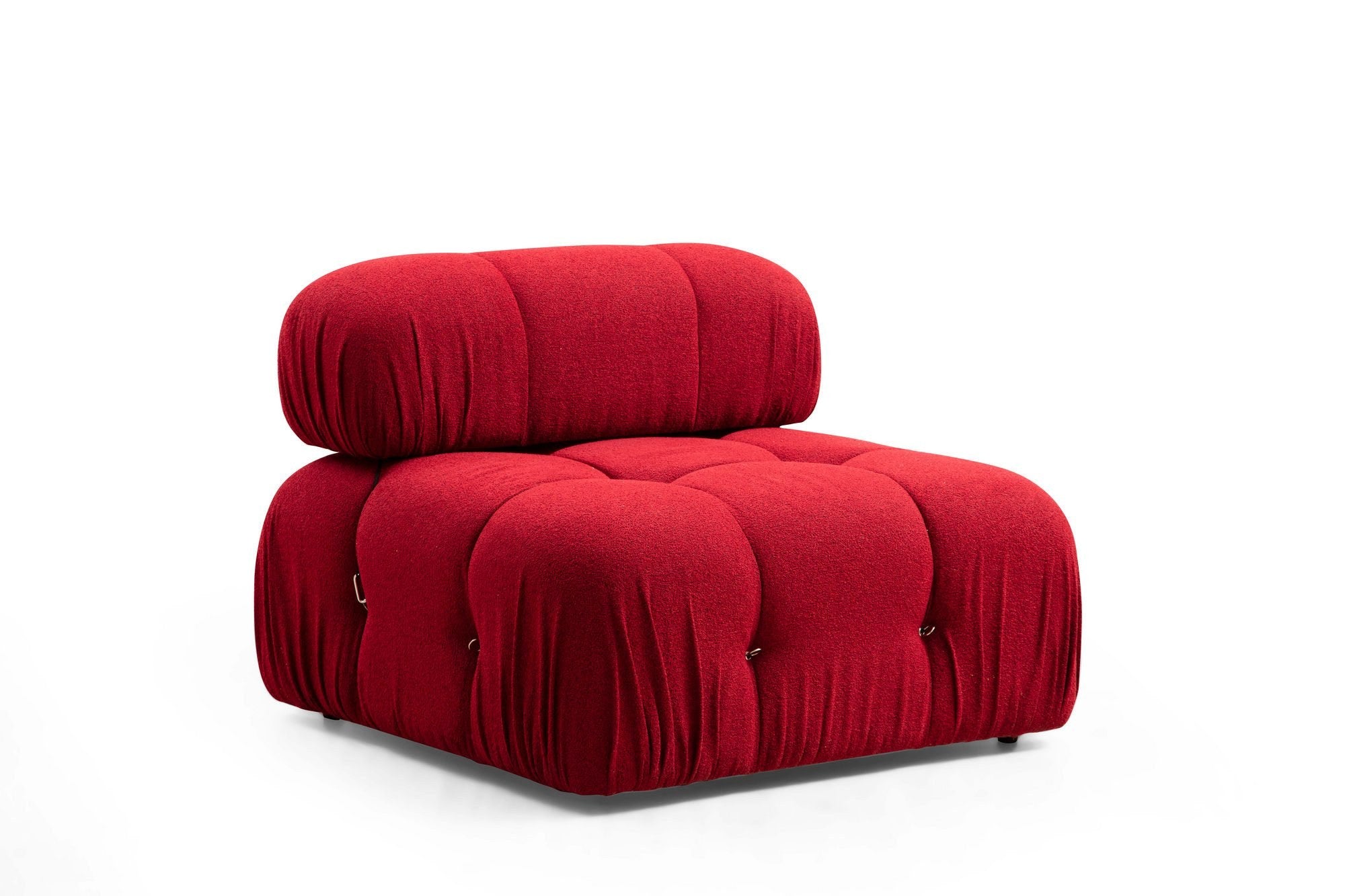 Sofá elegante de 1 lugar, vermelho, 95x95x75 cm | Estrutura em madeira de faia e aglomerado, 100% poliéster, encosto removível, almofada de espuma macia | Perfeito para hotéis e entretenimento