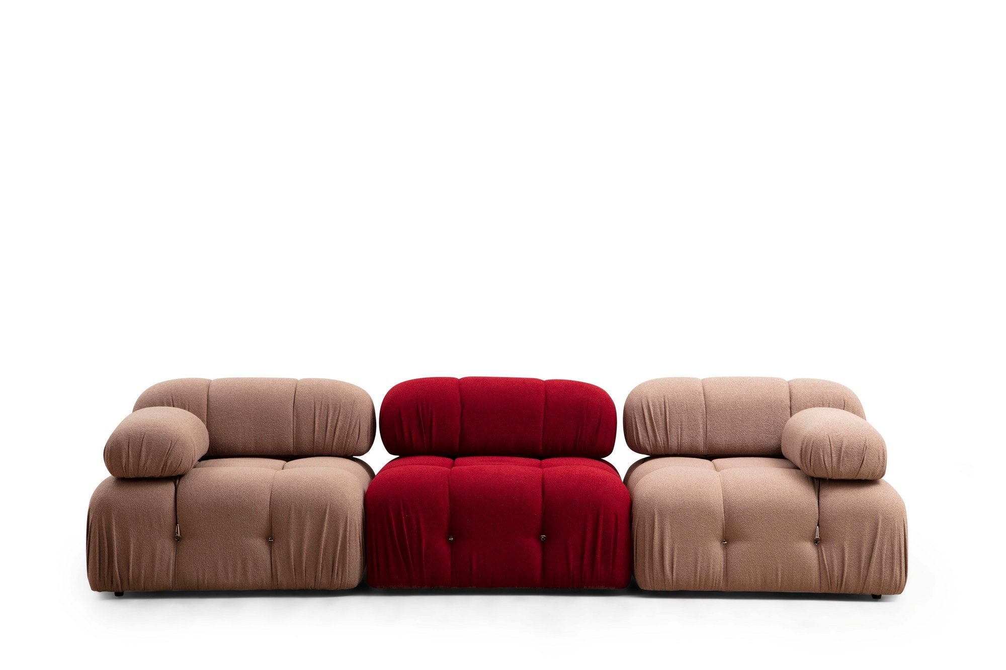 Sofá elegante de 1 lugar, vermelho, 95x95x75 cm | Estrutura em madeira de faia e aglomerado, 100% poliéster, encosto removível, almofada de espuma macia | Perfeito para hotéis e entretenimento