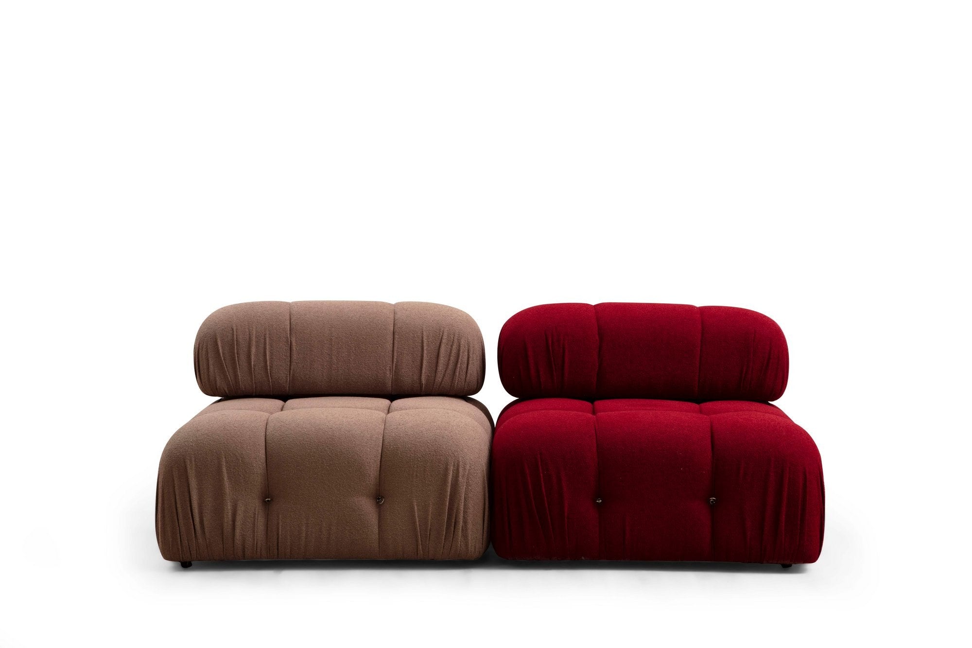 Sofá elegante de 1 lugar, vermelho, 95x95x75 cm | Estrutura em madeira de faia e aglomerado, 100% poliéster, encosto removível, almofada de espuma macia | Perfeito para hotéis e entretenimento