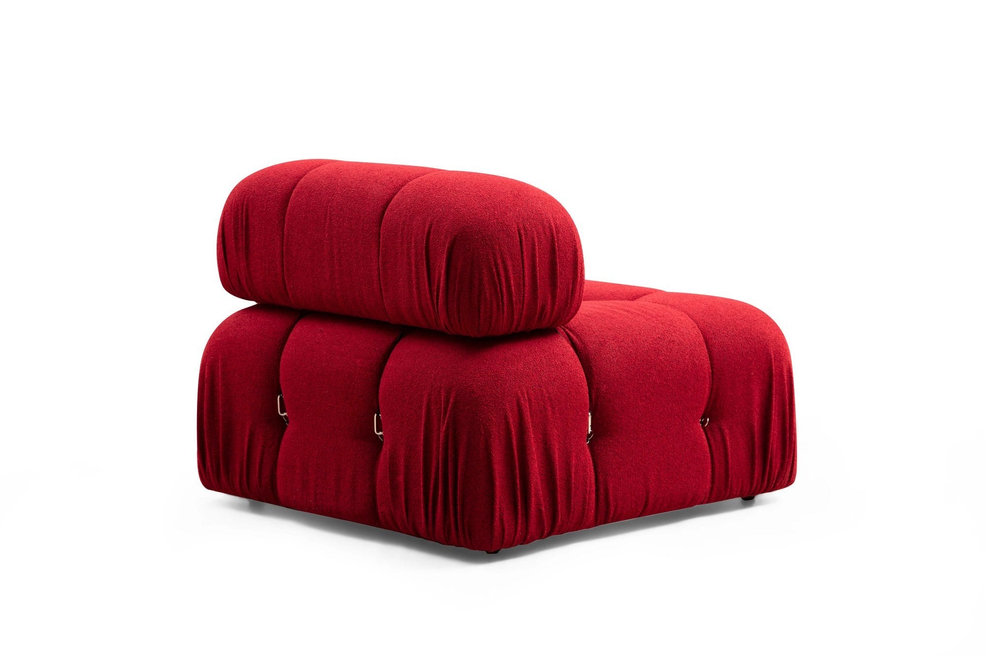 Sofá elegante de 1 lugar, vermelho, 95x95x75 cm | Estrutura em madeira de faia e aglomerado, 100% poliéster, encosto removível, almofada de espuma macia | Perfeito para hotéis e entretenimento