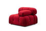 Sofá elegante de 1 lugar, vermelho, 95 x 95 x 75 cm | Estrutura em madeira de faia e aglomerado, 100% poliéster, encosto e braço removíveis | Perfeito para espaços modernos
