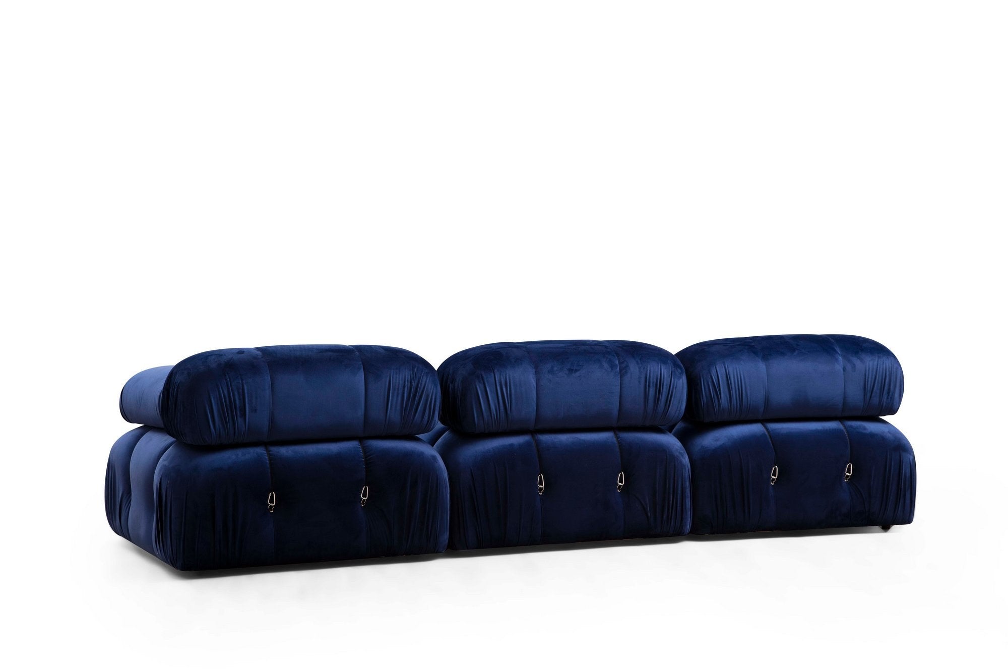 Sofá elegante de 1 lugar, azul, 95x95x75 cm | Estrutura em madeira de faia e aglomerado, 100% poliéster, encosto e braço removíveis | Perfeito para espaços modernos