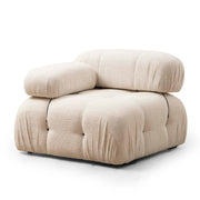 Sofá elegante de 1 lugar, cor creme, 95x95x75 cm | Estrutura em madeira de faia e aglomerado, 100% poliéster, encosto e braço removíveis | Perfeito para decoração escandinava e hoteleira