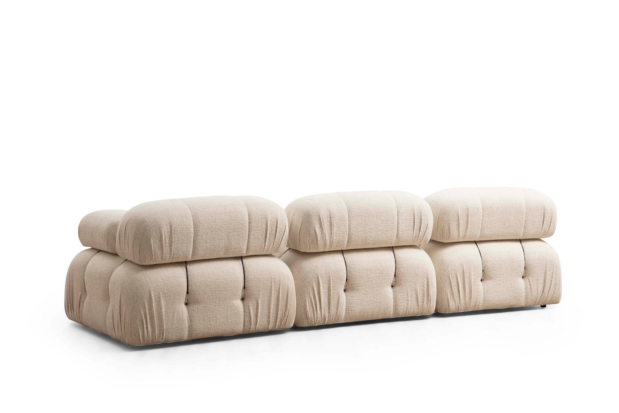 Sofá elegante de 1 lugar, cor creme, 95x95x75 cm | Estrutura em madeira de faia e aglomerado, 100% poliéster, encosto e braço removíveis | Perfeito para decoração escandinava e hoteleira