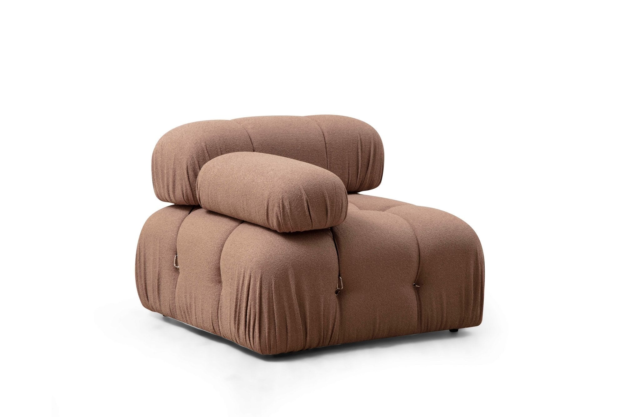 Sofá elegante de 1 lugar, marrom, 95x95x75 cm | Estrutura em madeira de faia e aglomerado, 100% poliéster, encosto e braço removíveis | Perfeito para decoração escandinava e hoteleira