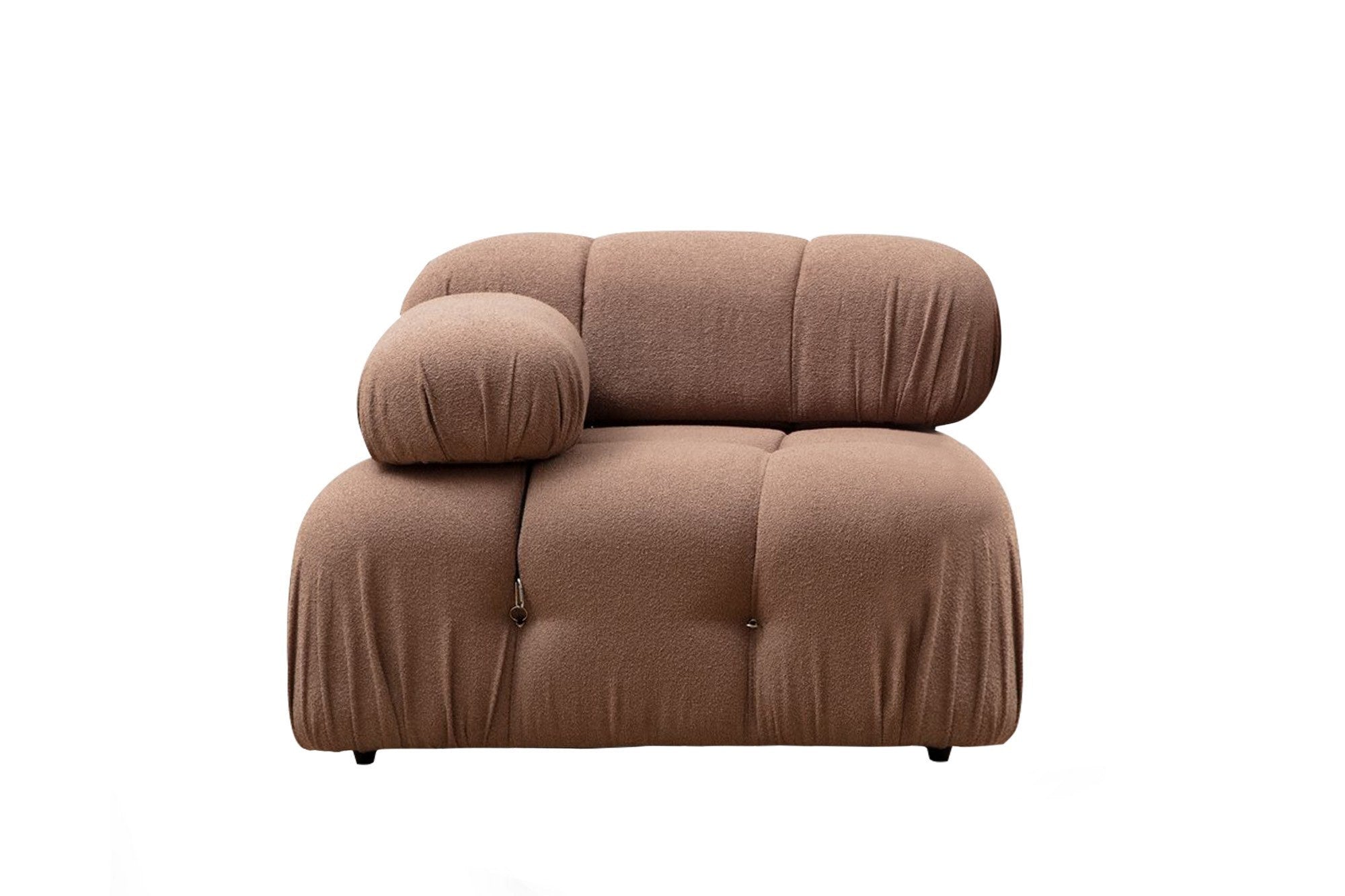 Sofá elegante de 1 lugar, marrom, 95x95x75 cm | Estrutura em madeira de faia e aglomerado, 100% poliéster, encosto e braço removíveis | Perfeito para decoração escandinava e hoteleira