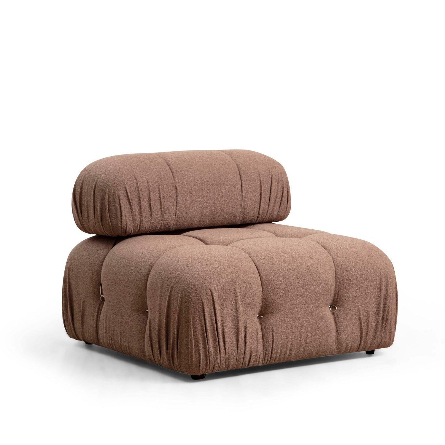 Sofá elegante de 1 lugar, marrom, 95 x 95 x 75 cm | Estrutura em madeira de faia, 100% poliéster, encosto removível, almofada de espuma macia | Perfeito para decoração escandinava e hoteleira