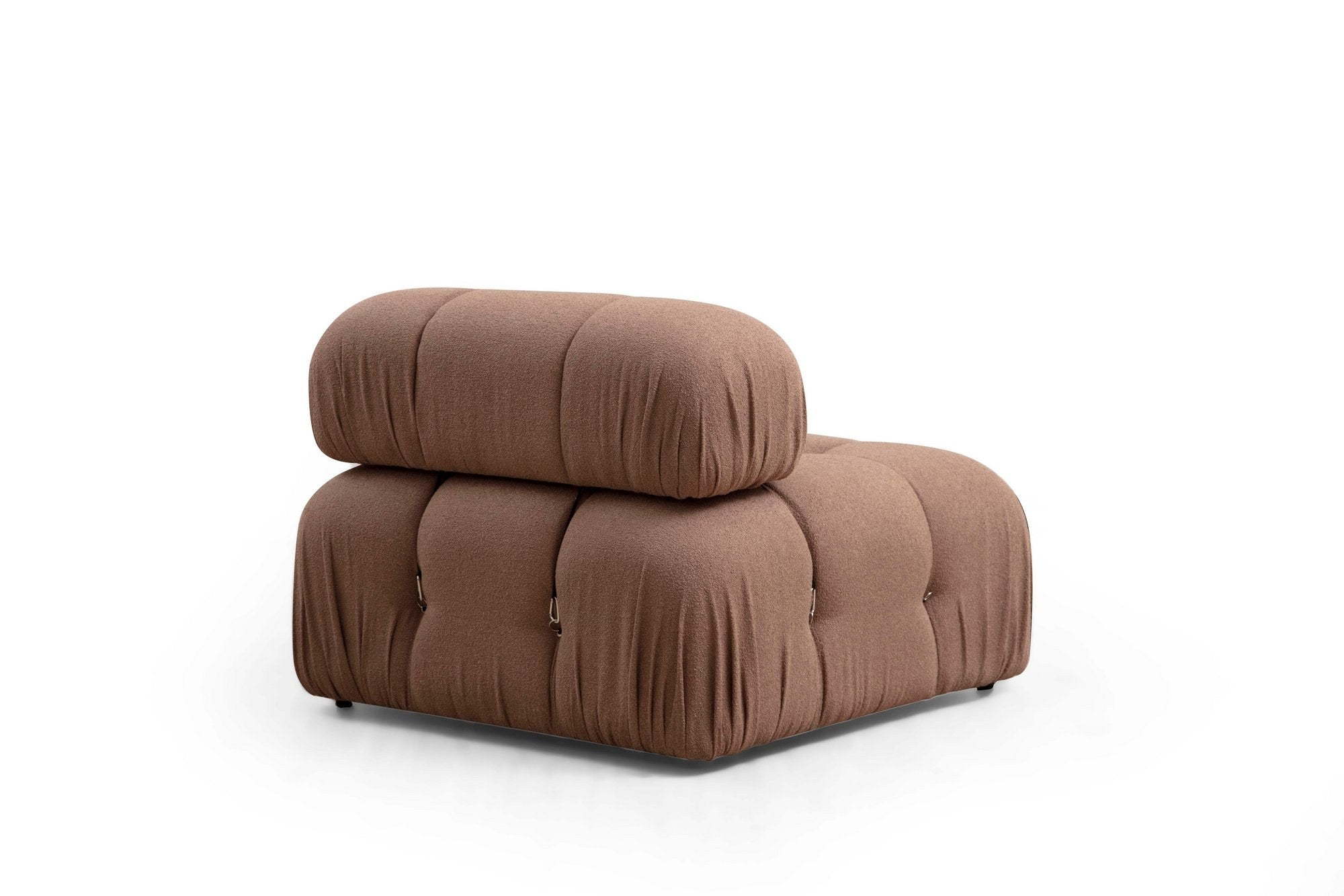 Sofá elegante de 1 lugar, marrom, 95 x 95 x 75 cm | Estrutura em madeira de faia, 100% poliéster, encosto removível, almofada de espuma macia | Perfeito para decoração escandinava e hoteleira