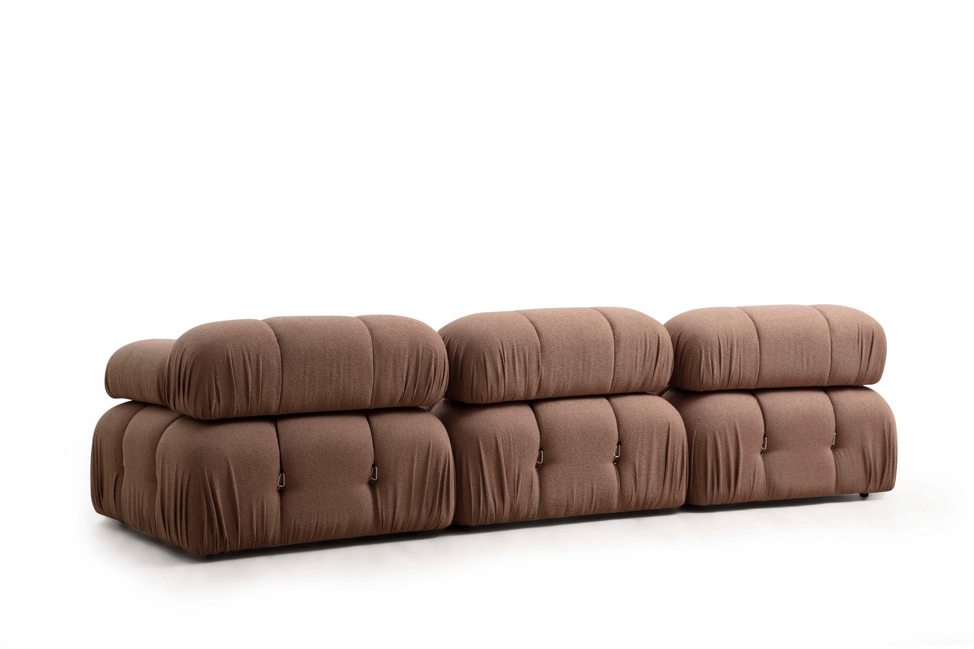 Sofá elegante de 1 lugar, marrom, 95 x 95 x 75 cm | Estrutura em madeira de faia, 100% poliéster, encosto removível, almofada de espuma macia | Perfeito para decoração escandinava e hoteleira