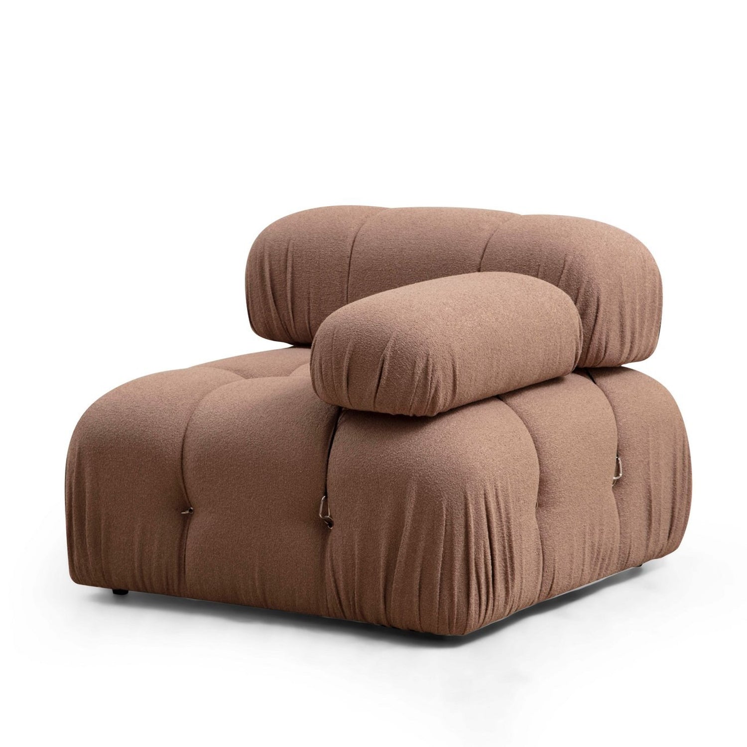 Sofá elegante de 1 lugar, marrom, 95x95x75 cm | Estrutura em madeira de faia e aglomerado, 100% poliéster, encosto e braço removíveis | Perfeito para decoração escandinava e hoteleira
