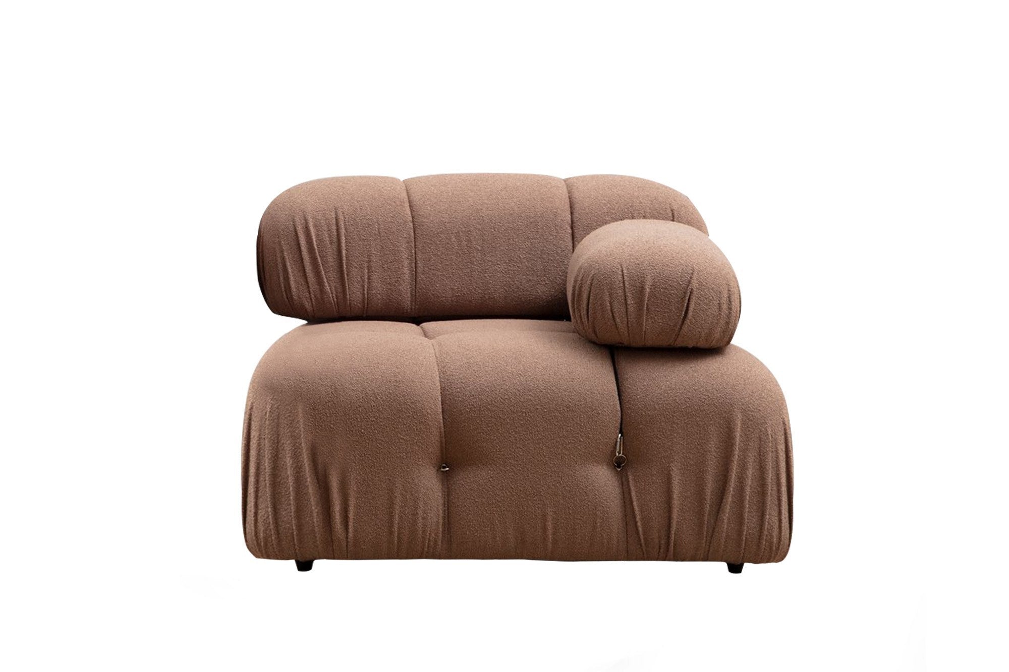 Sofá elegante de 1 lugar, marrom, 95x95x75 cm | Estrutura em madeira de faia e aglomerado, 100% poliéster, encosto e braço removíveis | Perfeito para decoração escandinava e hoteleira