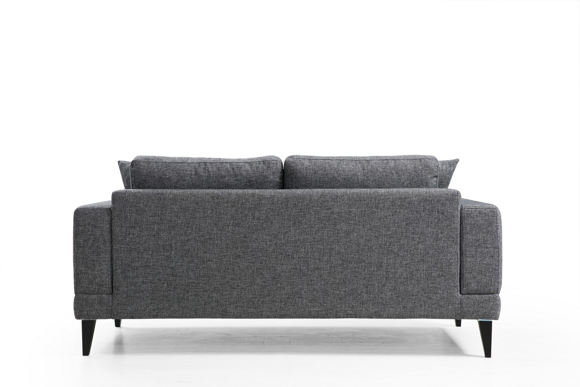 Sofá elegante de 2 lugares, cinza escuro, 180 x 90 x 85 cm | Estrutura em madeira de faia, 100% poliéster, almofadas confortáveis de espuma | Perfeito para espaços modernos e industriais
